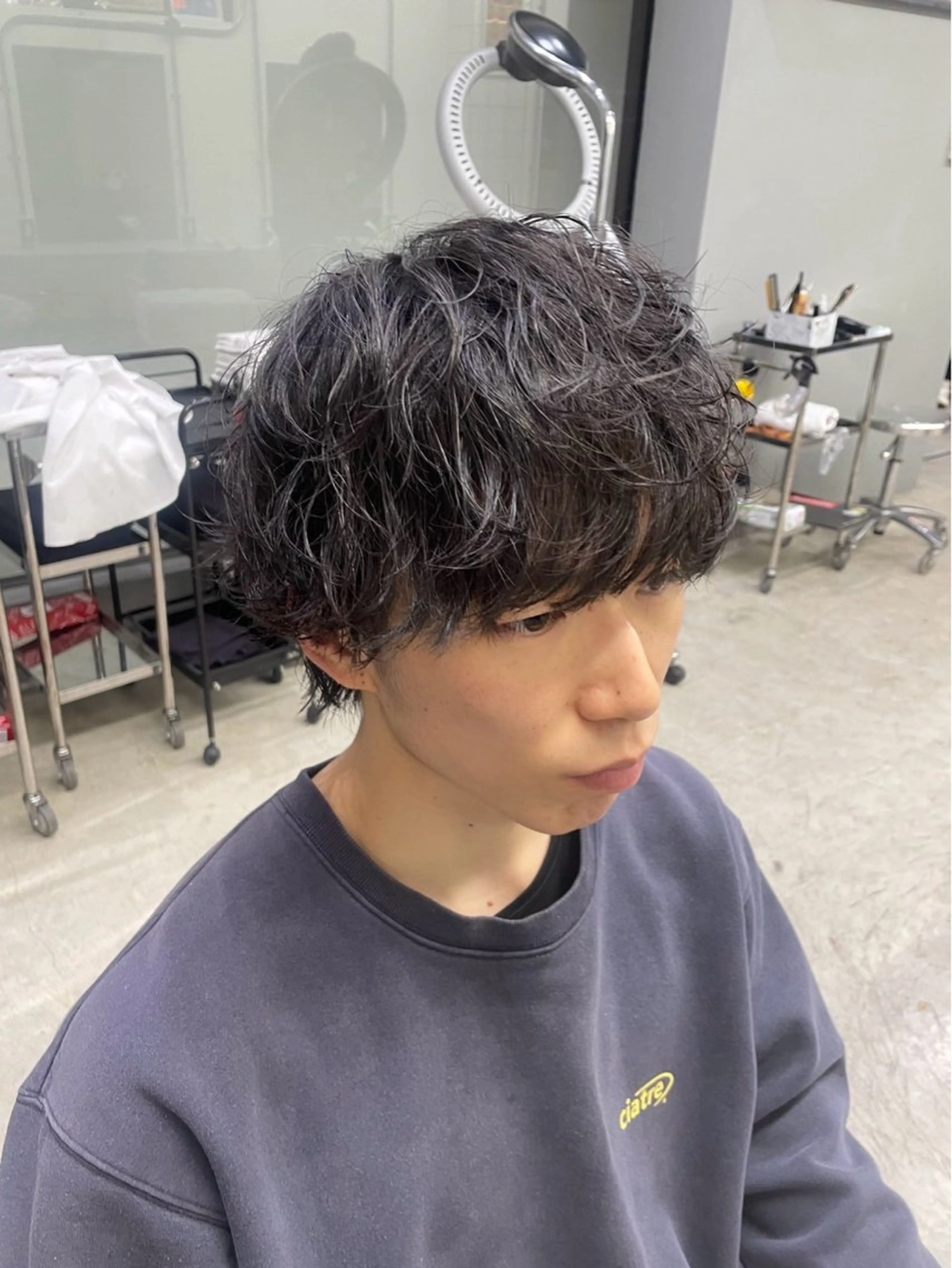 ショート パーマ メンズ カット パーマ メンズ専門サロン wokeのヘアスタイル