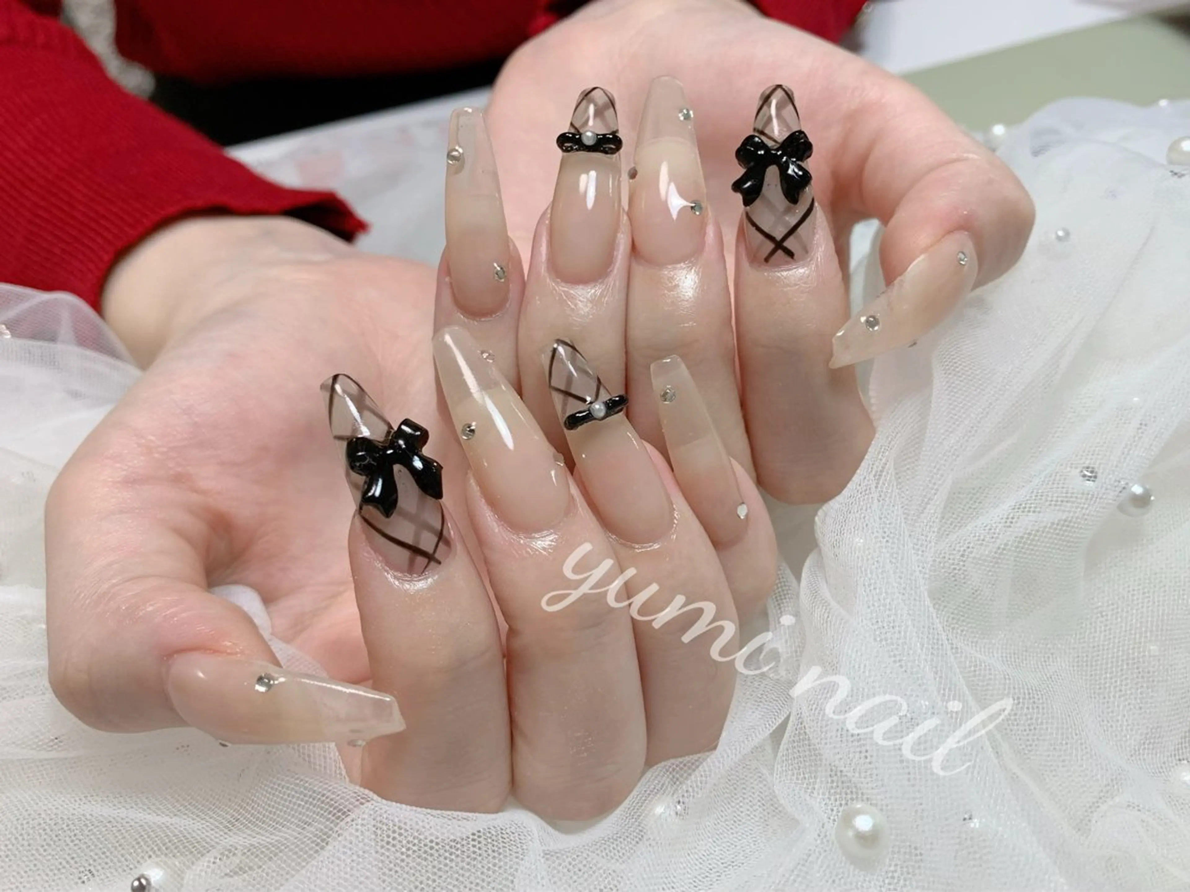 ネイル Yumi ジェル& チップ長さだしのネイルデザイン