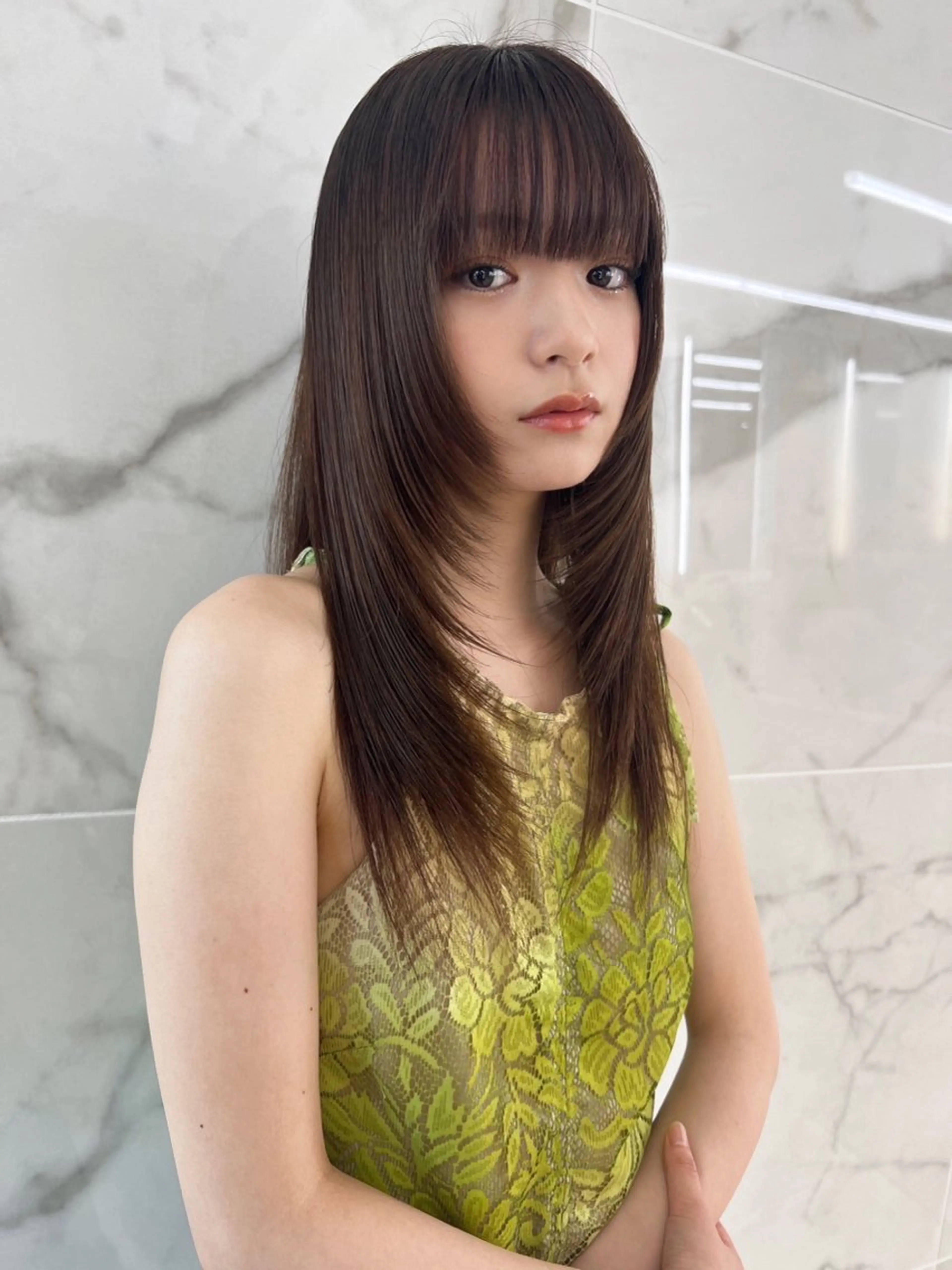 ロング カラー トリートメント 竹内 蓮のヘアスタイル