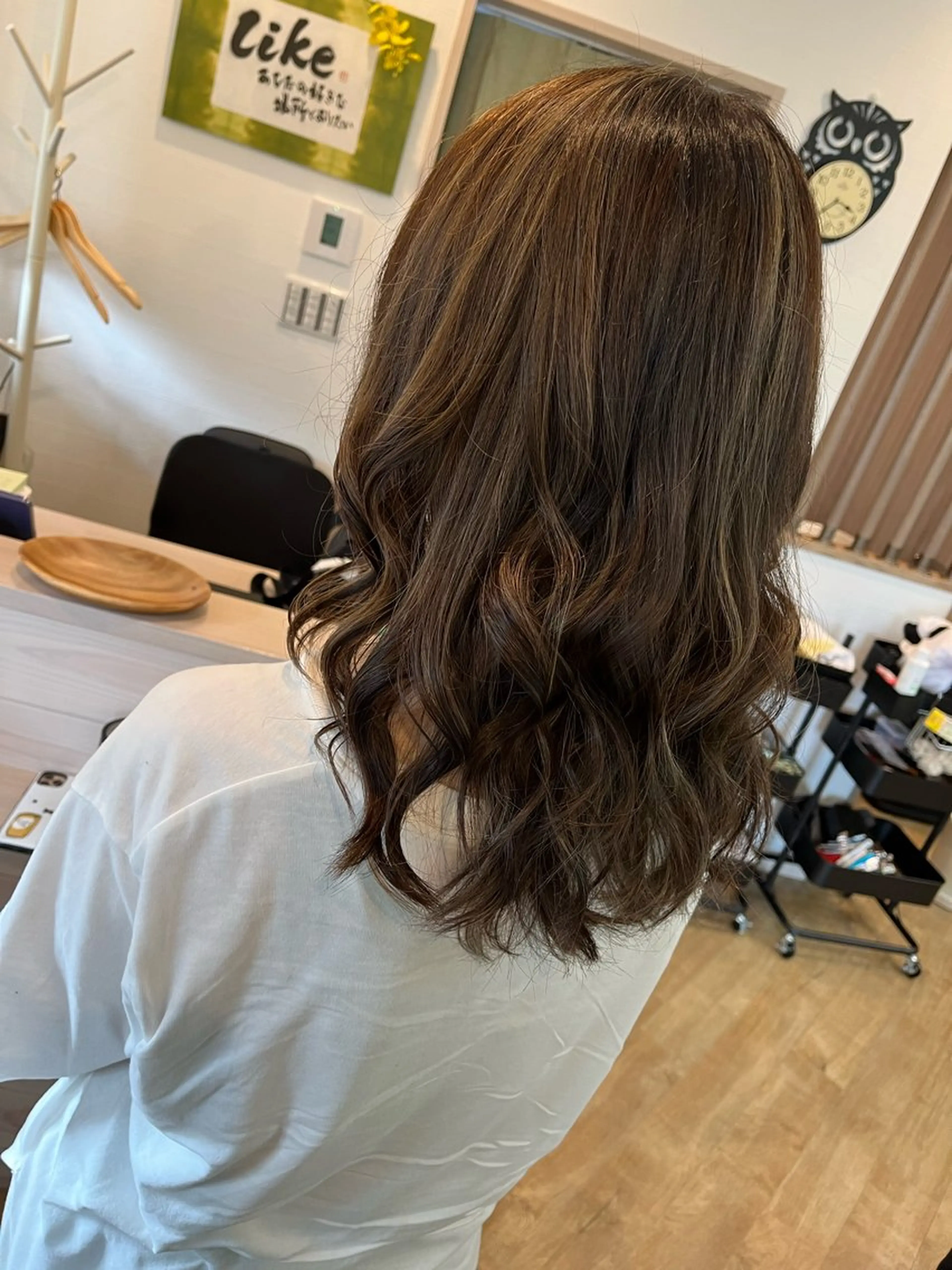 ミディアム カラー ヘアアレンジ ヘアカラー トリートメント like みやびのヘアスタイル
