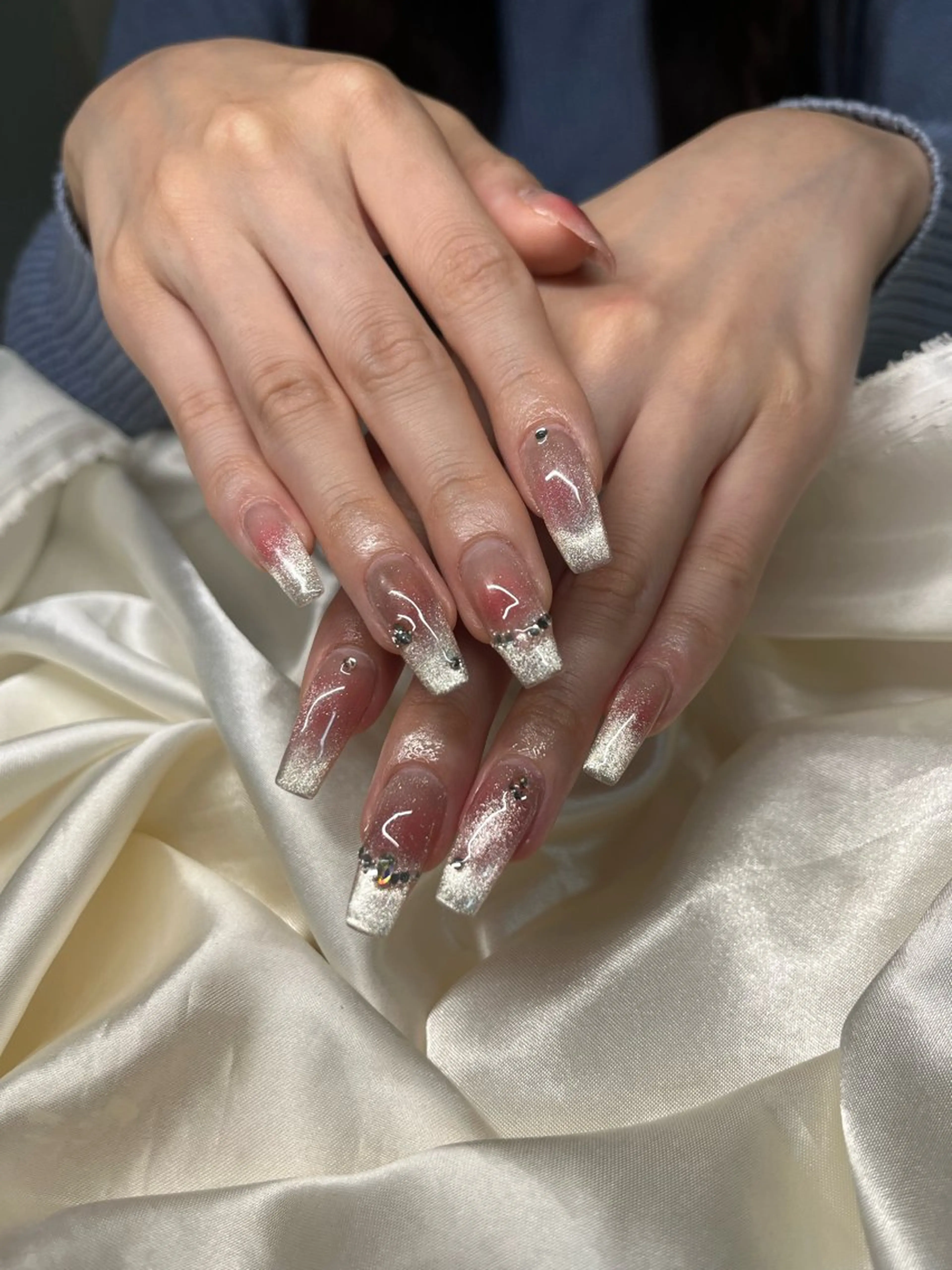 ネイル 韓国ネイル 持ち込み ニュアンスネイル ネイルチップ ハンドネイル Rose Ana.Chuoのネイルデザイン