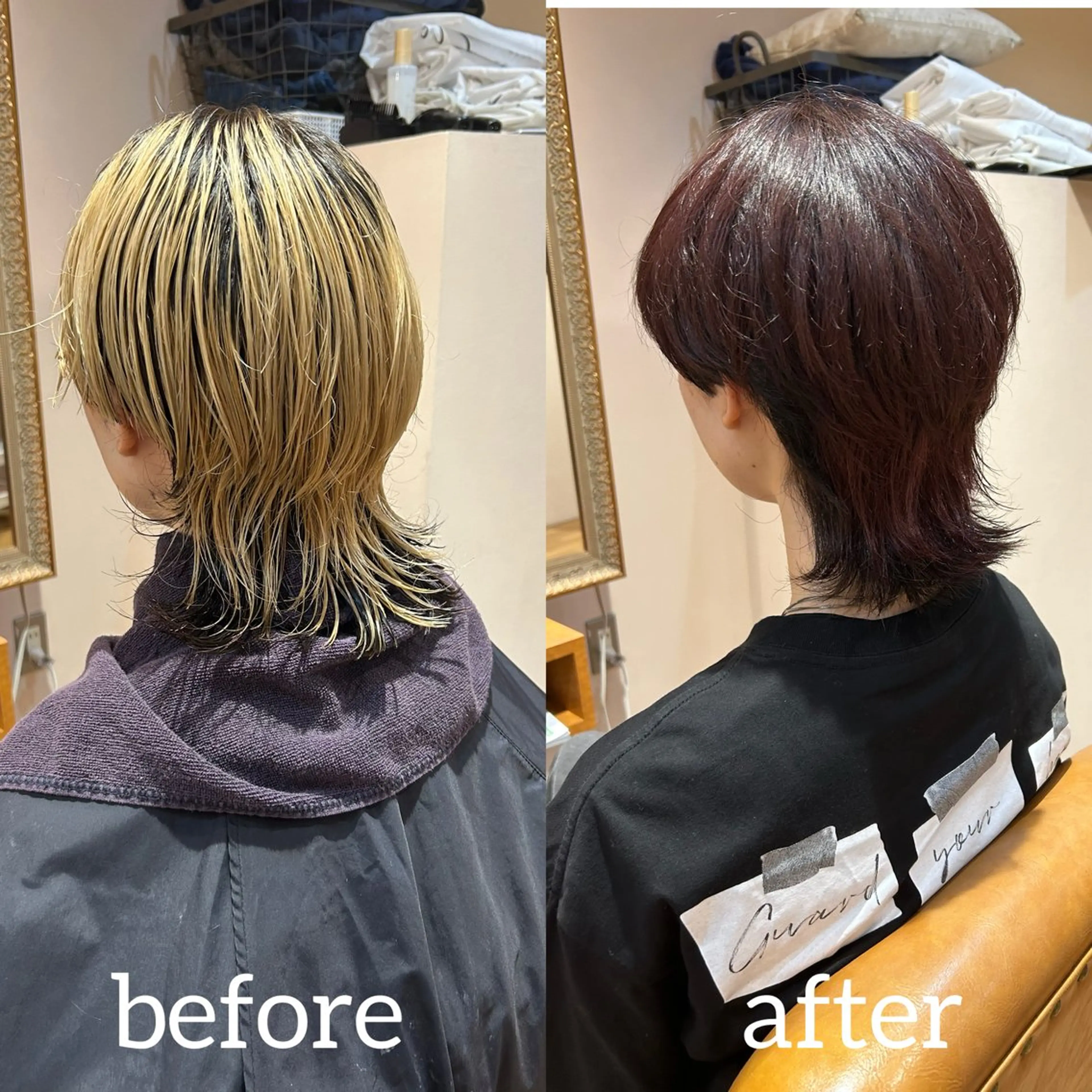 カラー メンズ レッドカラー 伊藤 皓亮のヘアスタイル