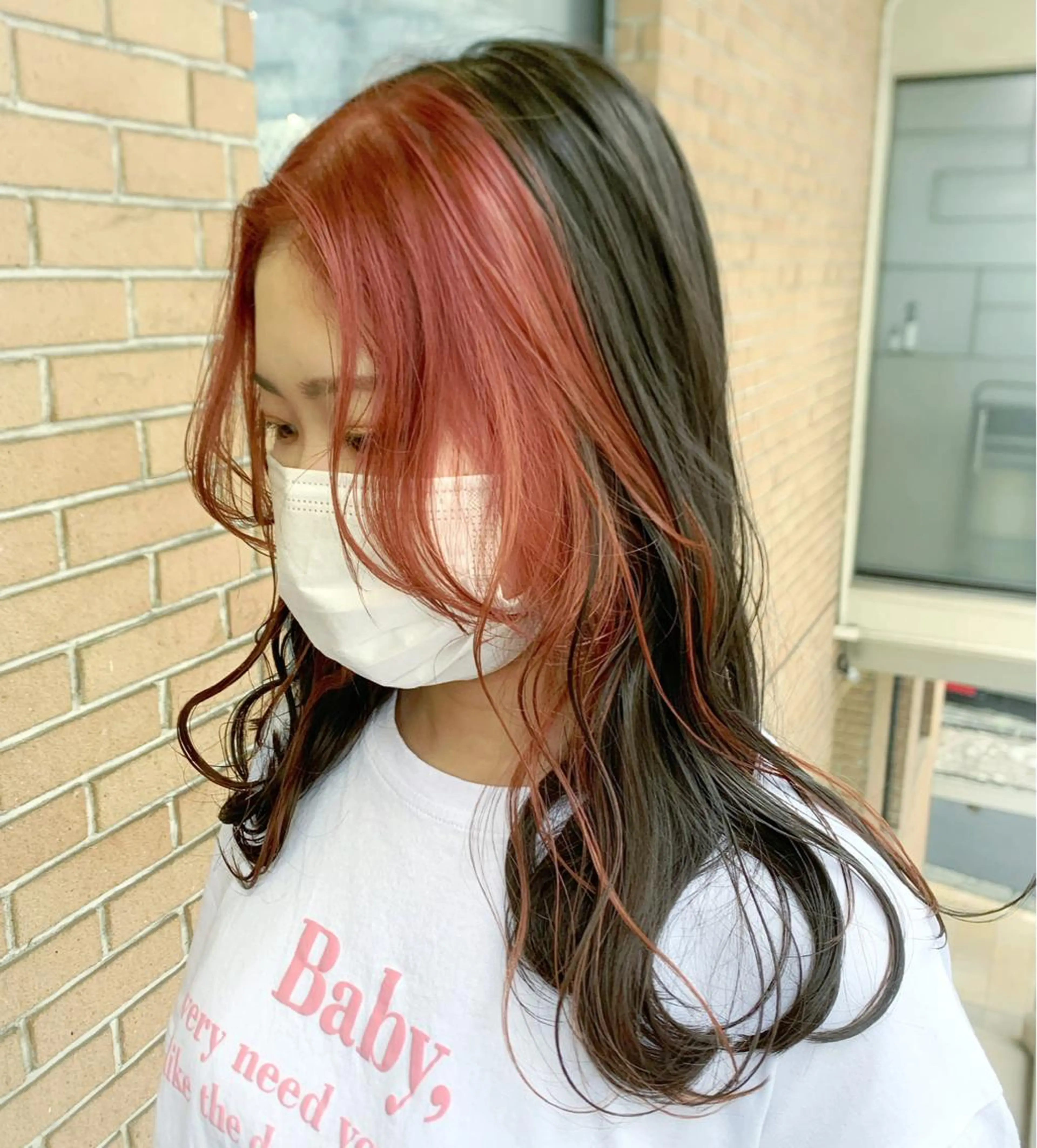 セミロング カラー ヘアアレンジ ブリーチ ヘアカラー ピンクカラー🩷 ヘアセットＮＯ.1のヘアスタイル