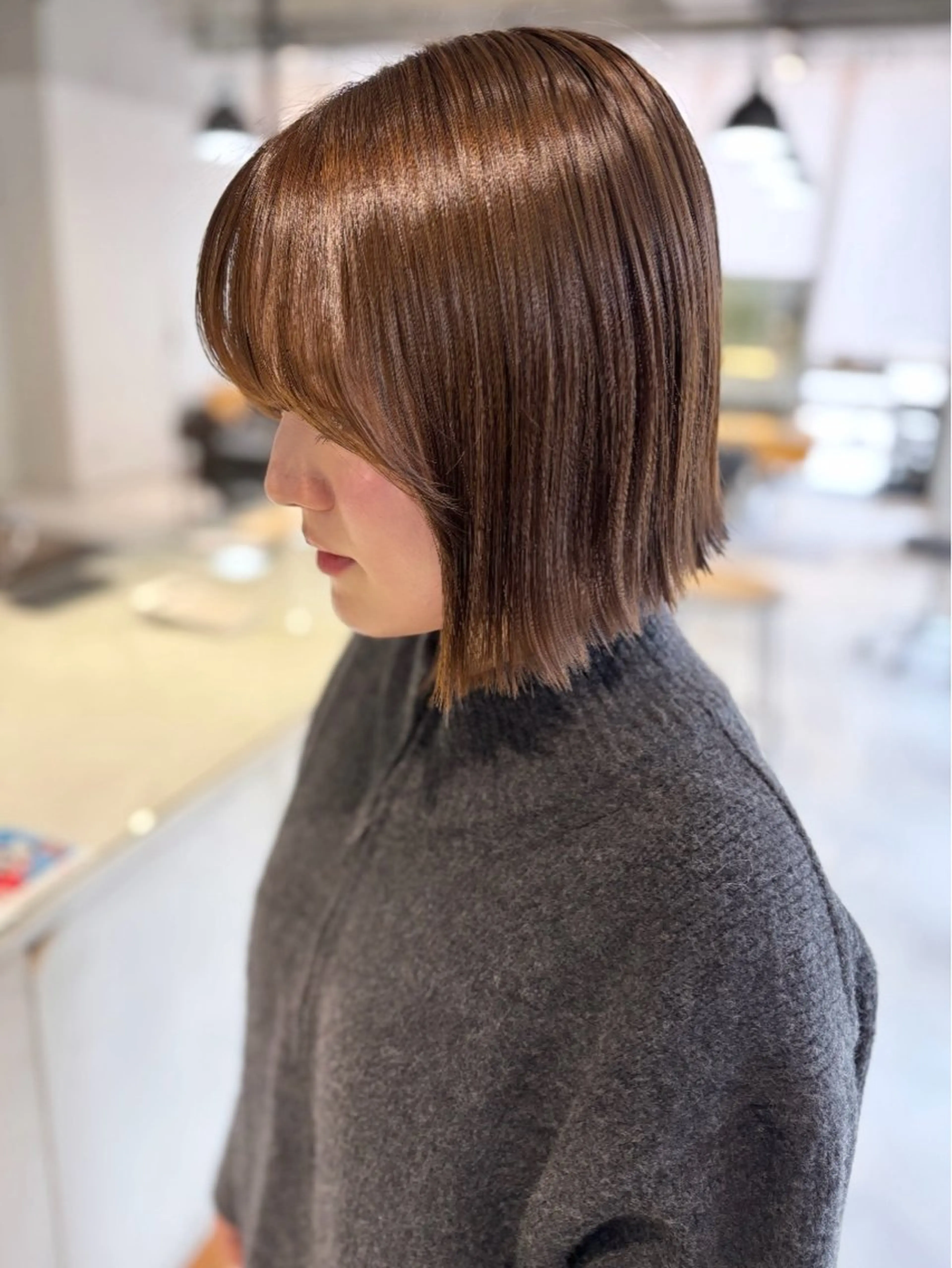 ショート カラー 透明感カラー 顔周りカット 似合わせカット 園田あずさ/髪質改善 /透明感カラーのヘアスタイル