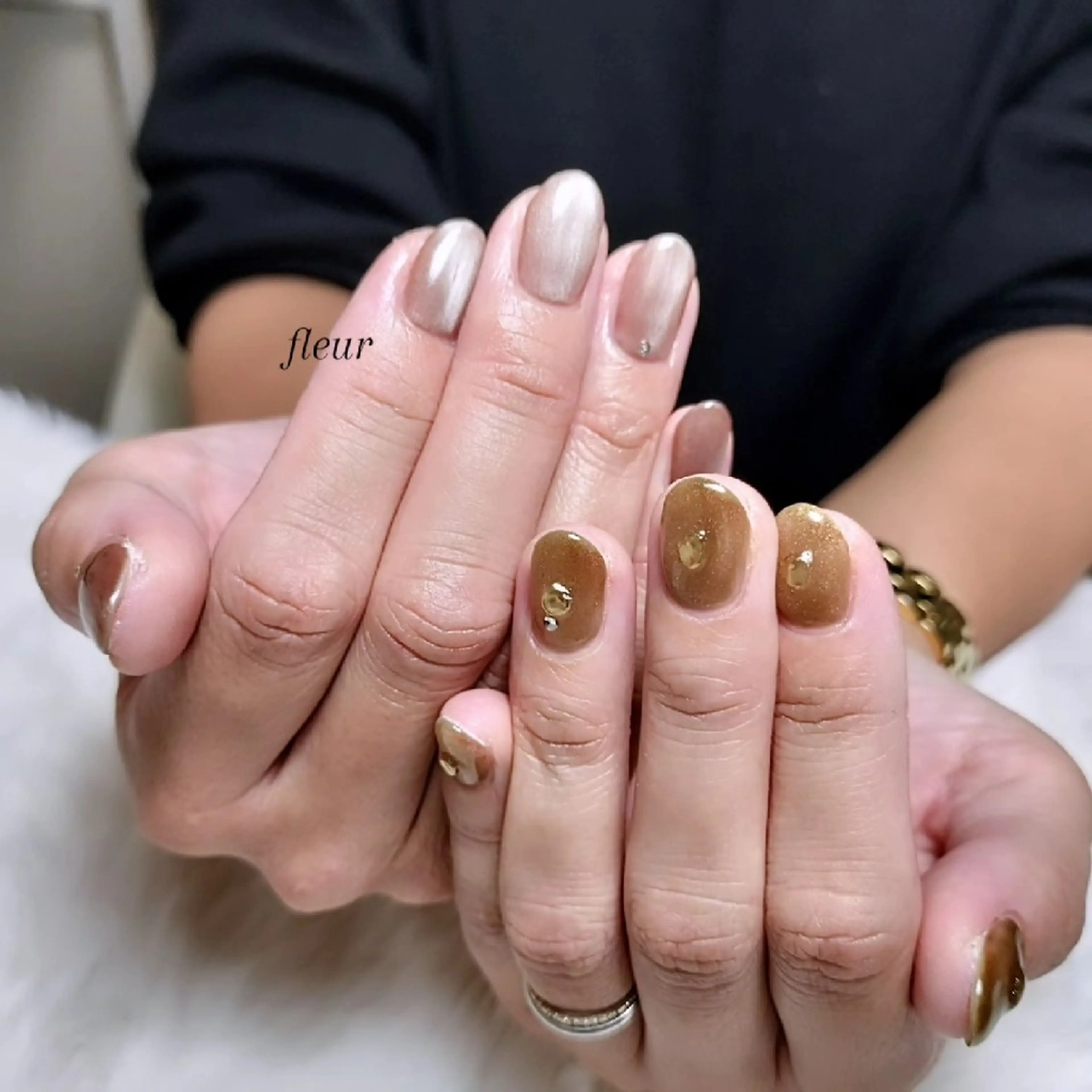 左右アシンメトリーネイル(初回オフ込)スカルプ別途の写真