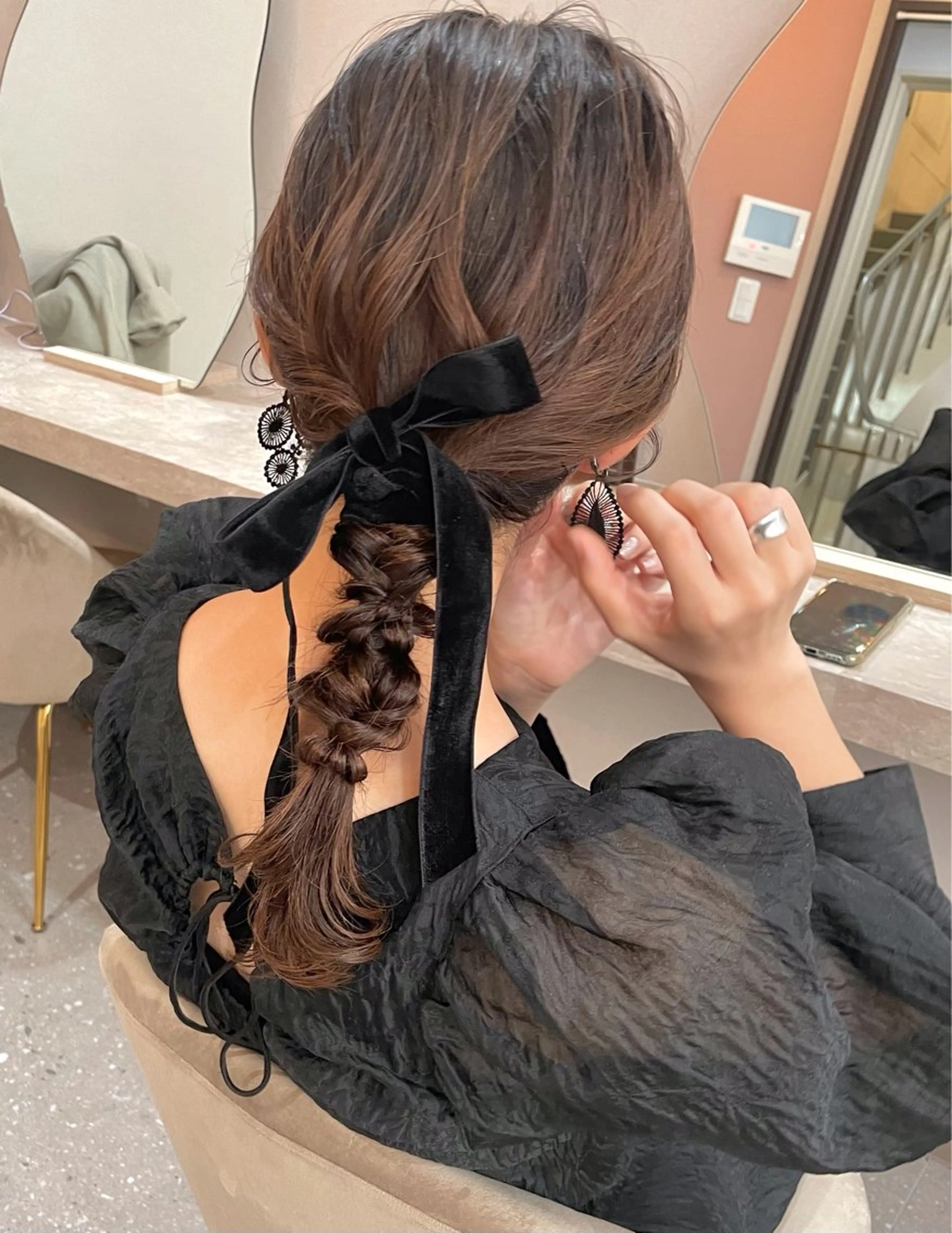 セミロング ヘアアレンジ ヘアセット エクステ＆ヘアセット Milaのヘアスタイル