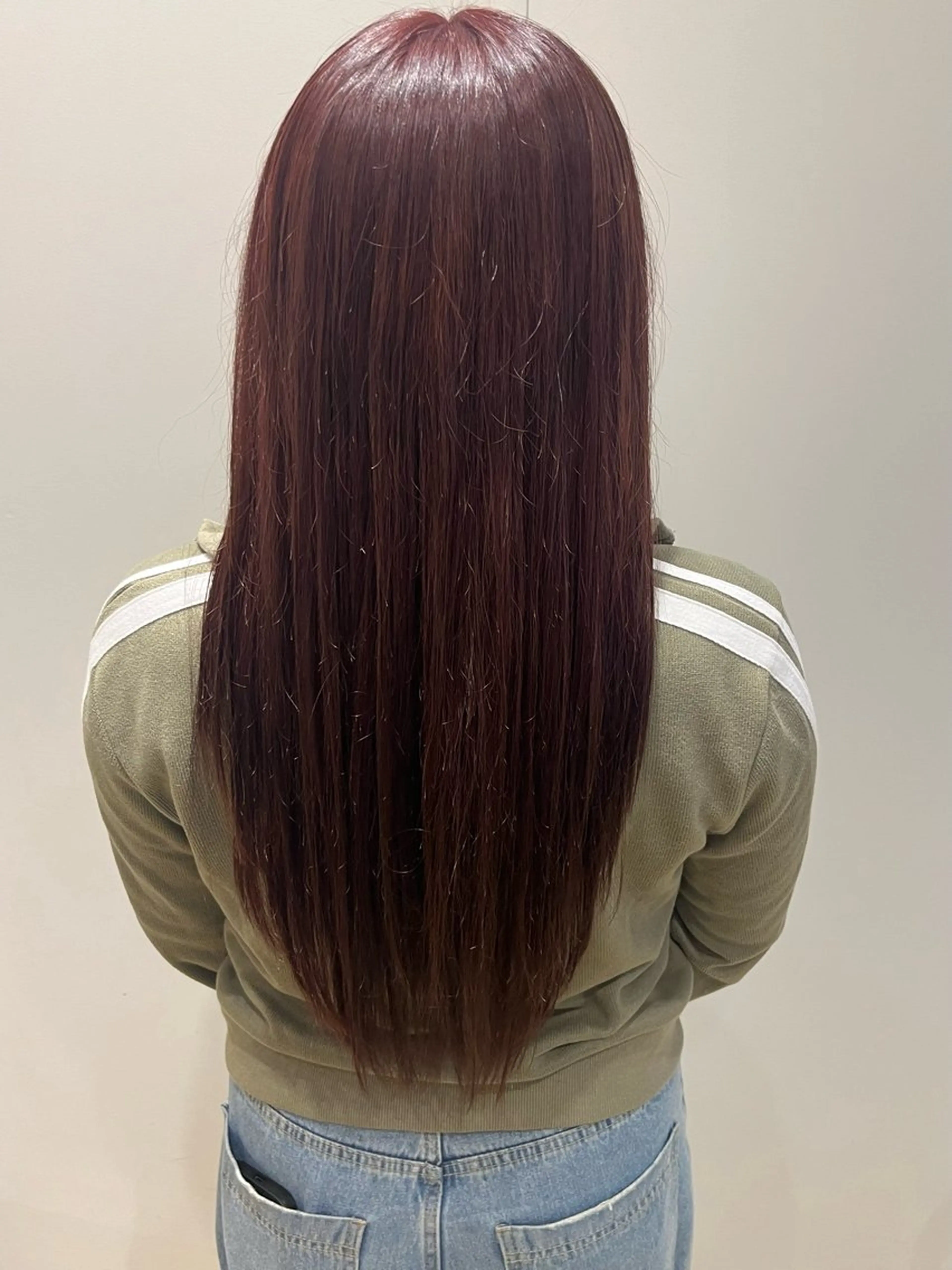 ロング カラー レッドカラー 吉松 大輝のヘアスタイル