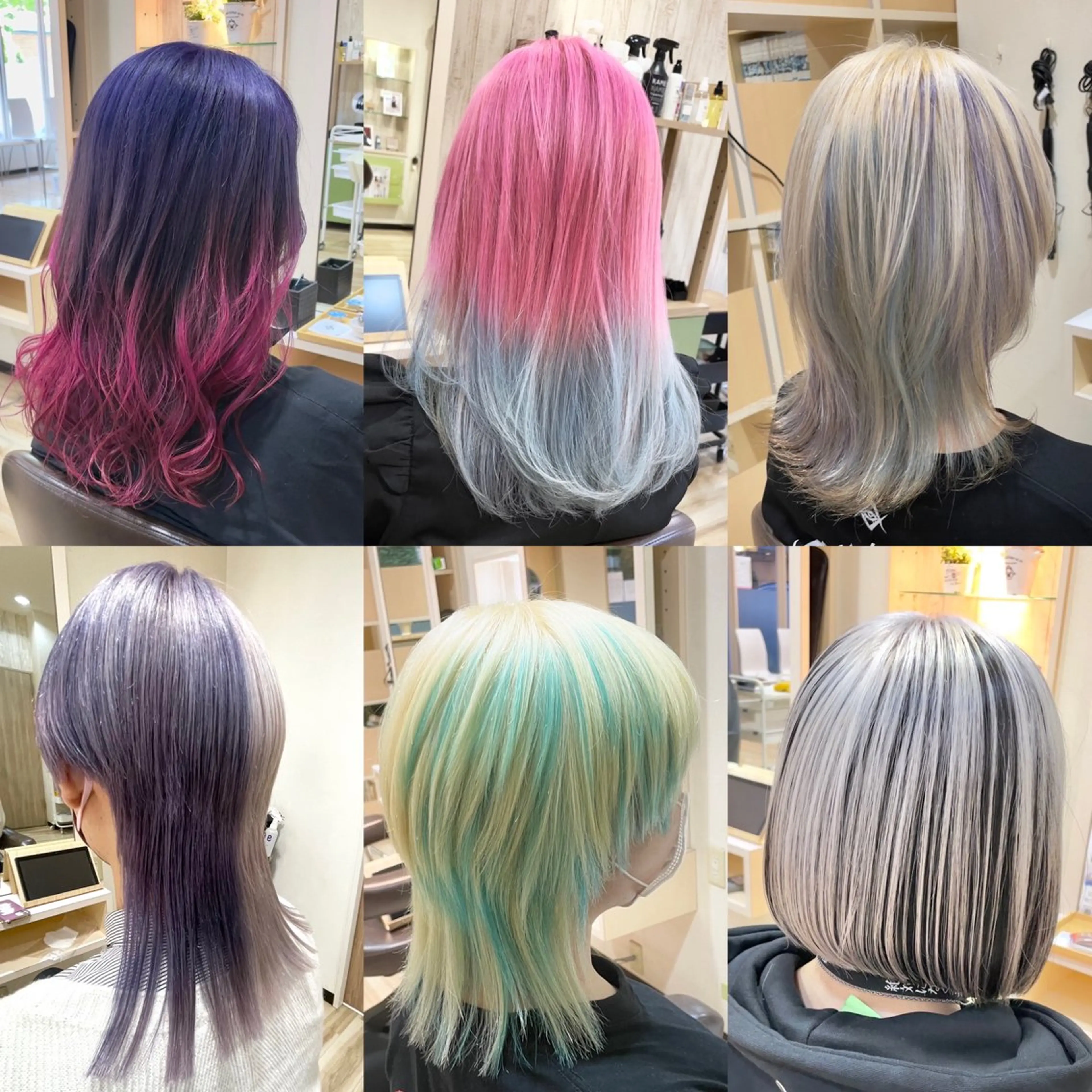 ミディアム カラー 🌈派手髪ハイトーン 🌈鈴木亮太🌈のヘアスタイル
