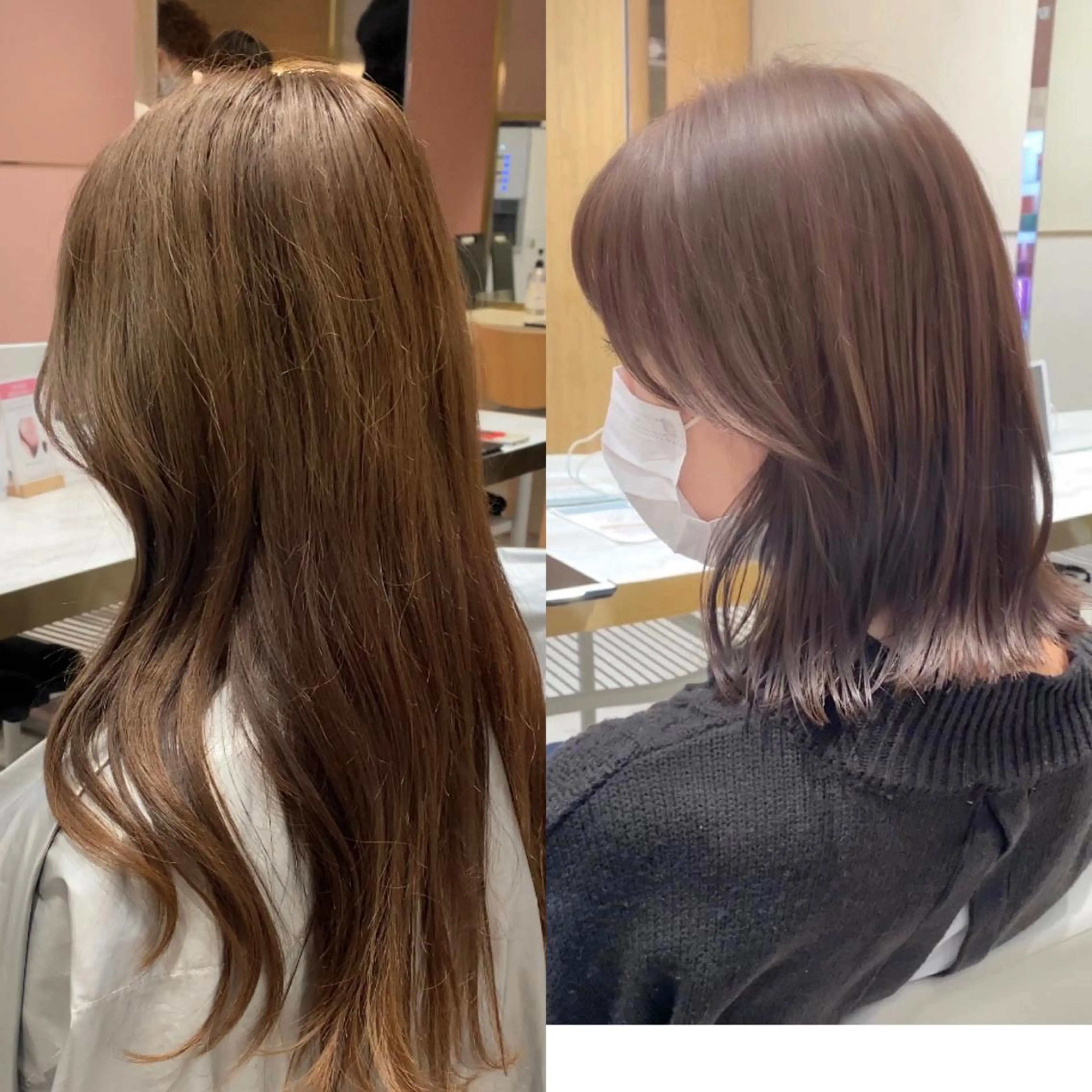 ミディアム カラー パーマ ヘアアレンジ 切りっぱなしボブ ブリーチ 透明感カラー ブリーチなしカラー ボブ カット ヘアカラー トリートメント ヘアセット 小野寺瑞希 /最小顔カットのヘアスタイル