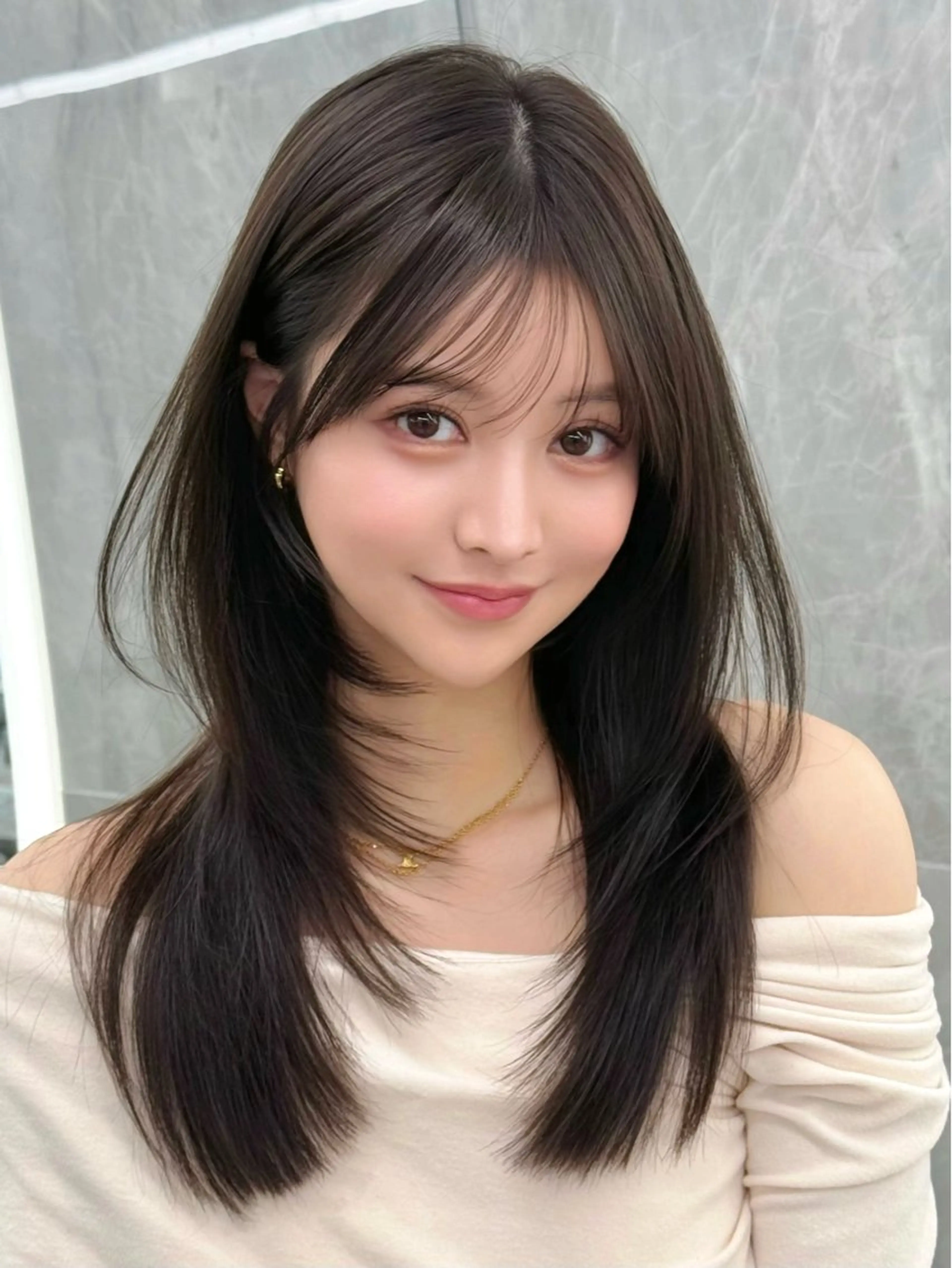 セミロング カラー カット ヘアカラー トリートメント MAEUL luna所属・前髪顔周り/レイヤー 韓国/桔川恒のヘアスタイル