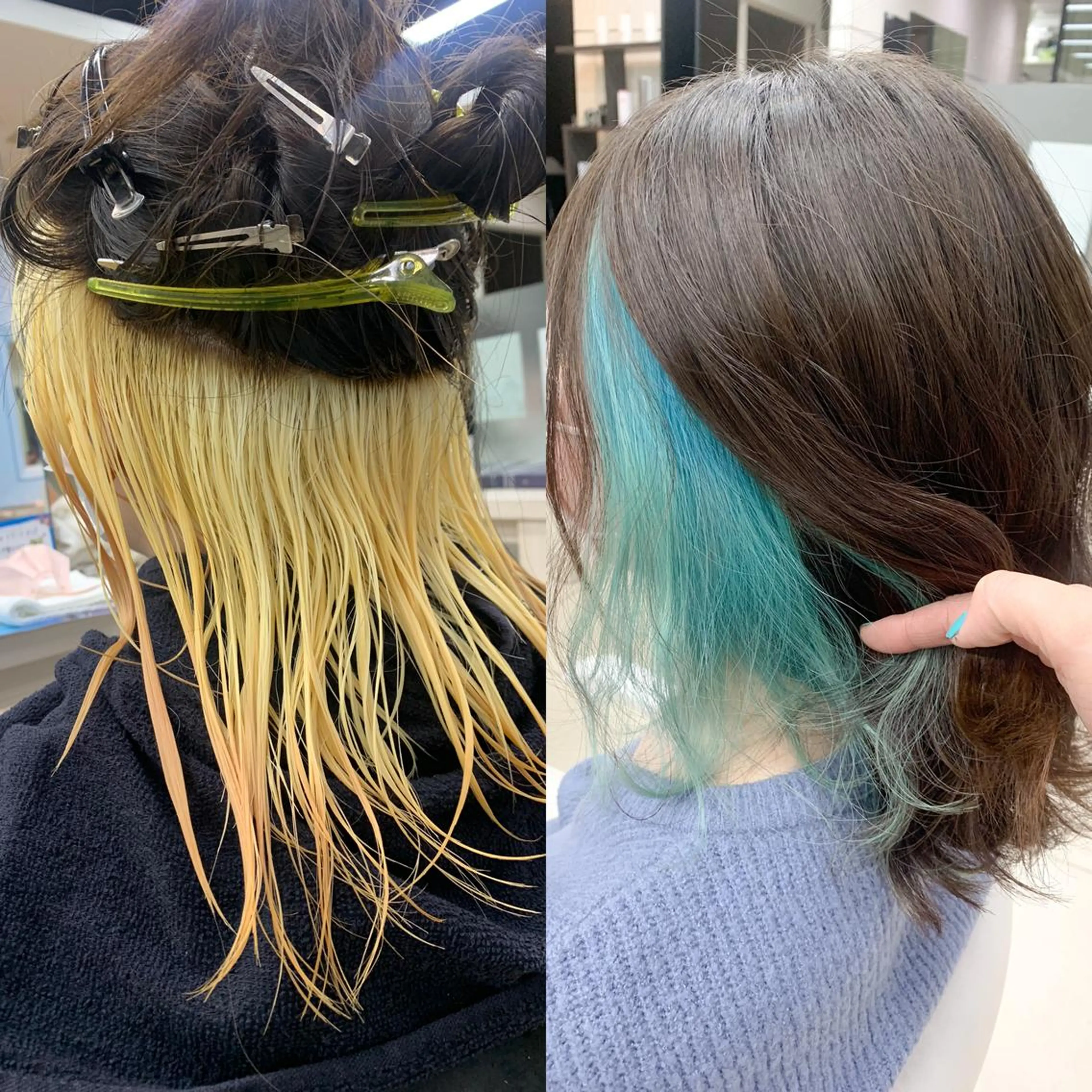 ミディアム カラー ブリーチ インナーカラー ヘアカラー ✨ブリーチカラー特化 🦄✨当日予約⭕️✨のヘアスタイル