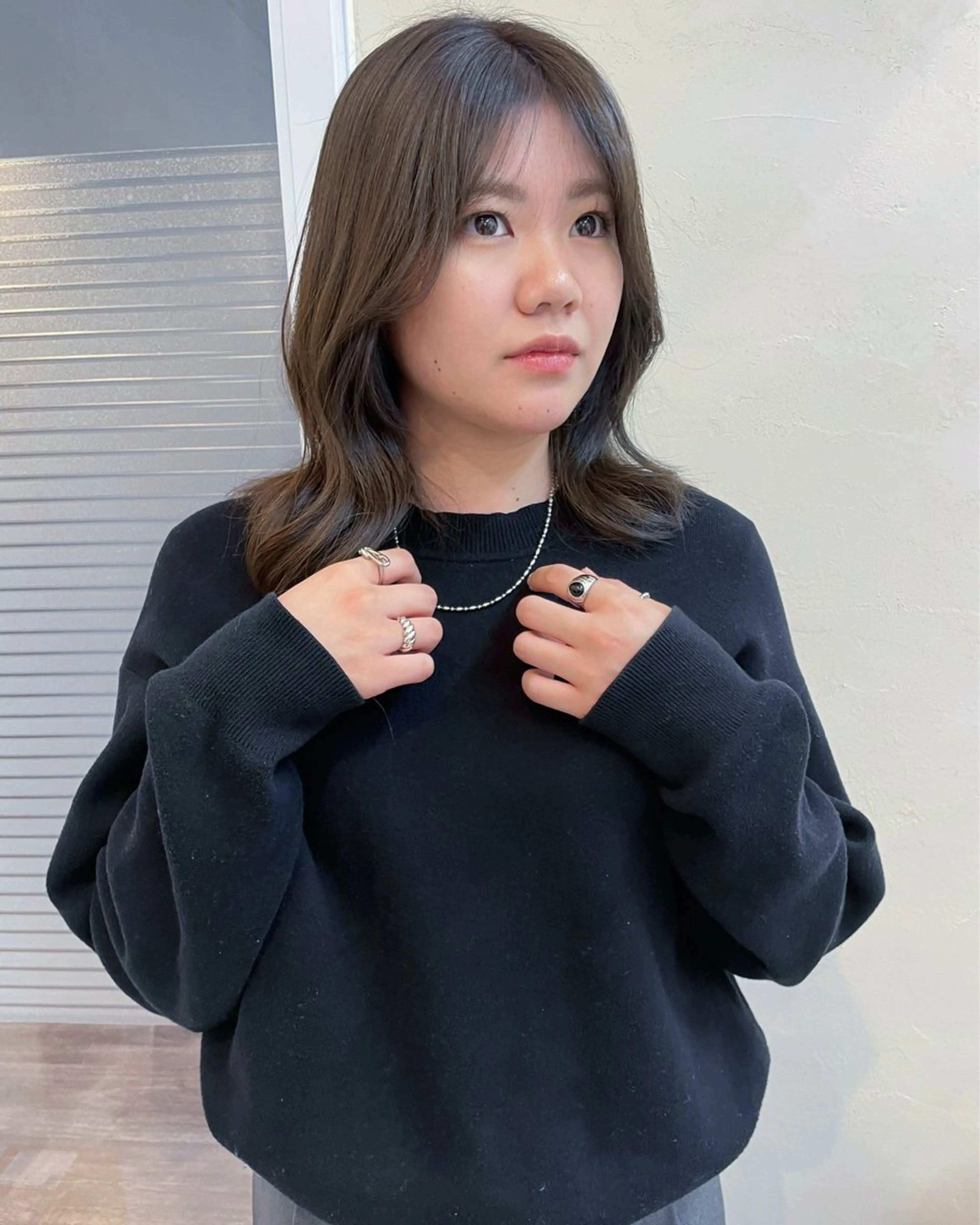 ミディアム カラー カット ヘアカラー iet.所属・ウルフ/ボブ/耳ツボ ジュエリー◎ricoのヘアスタイル