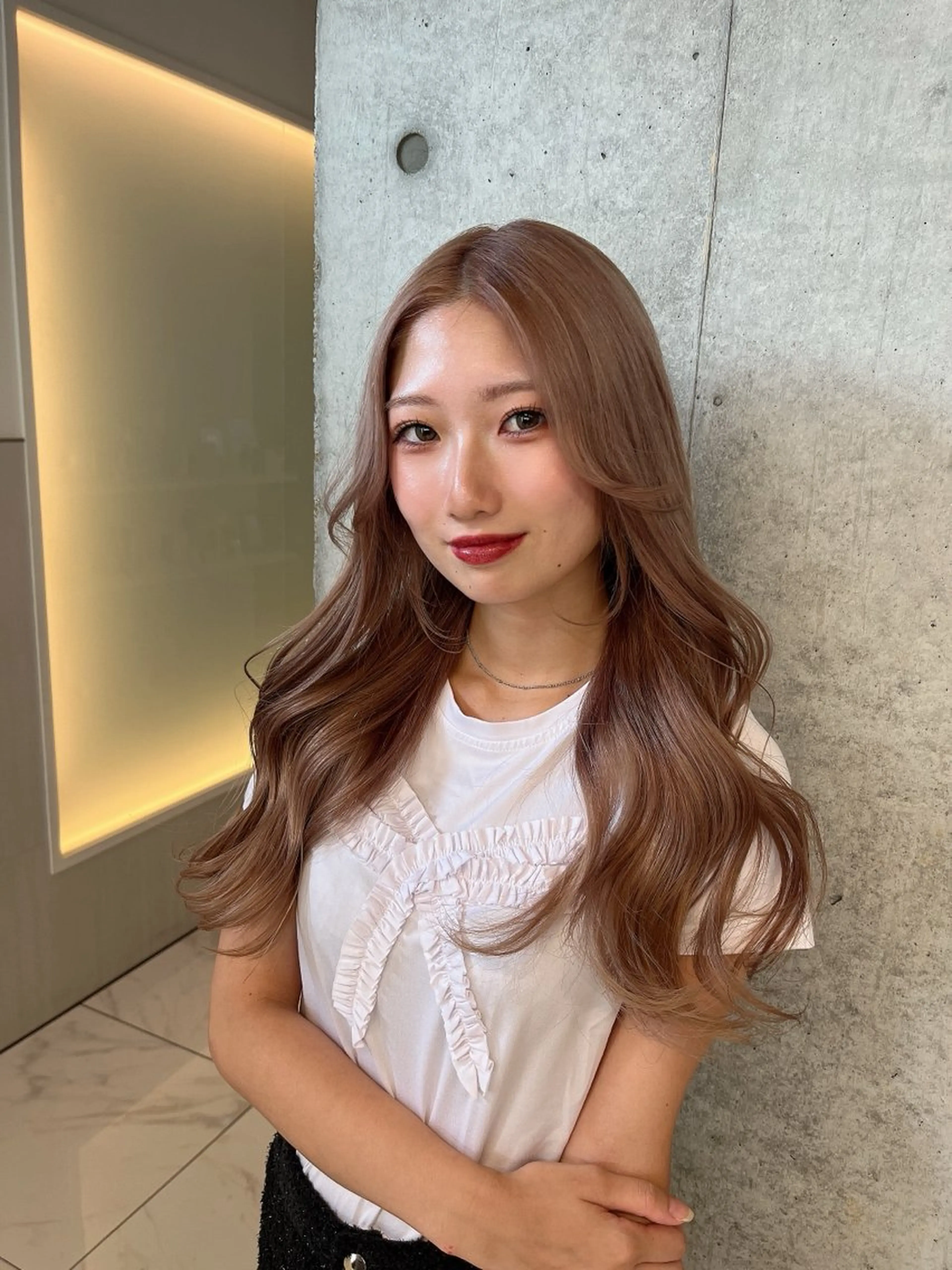 ロング カラー りおな/エクステ /ミルクティーカラーのヘアスタイル