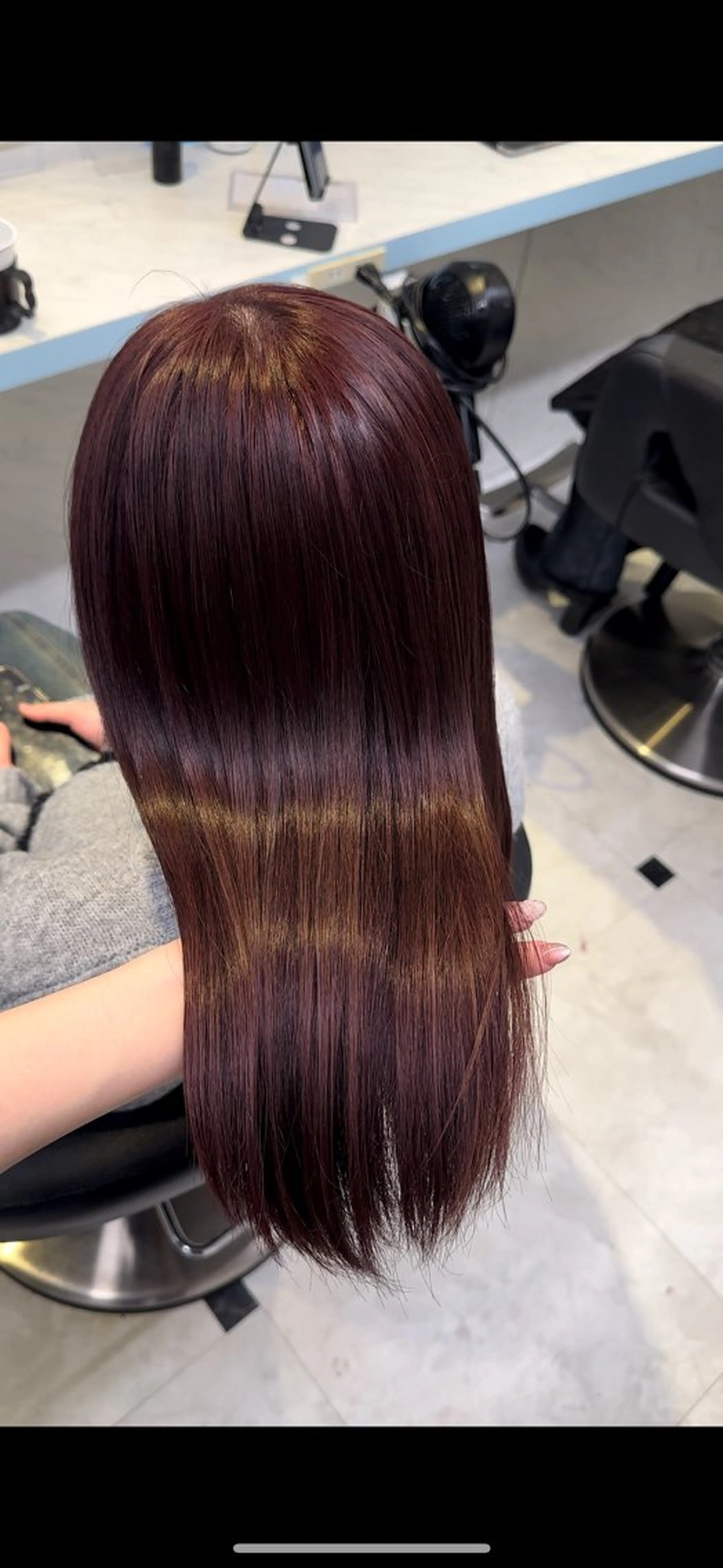 ロング カラー レッドカラー ヘアカラー ♥️暖色モテカラ ー♥️由夏のヘアスタイル