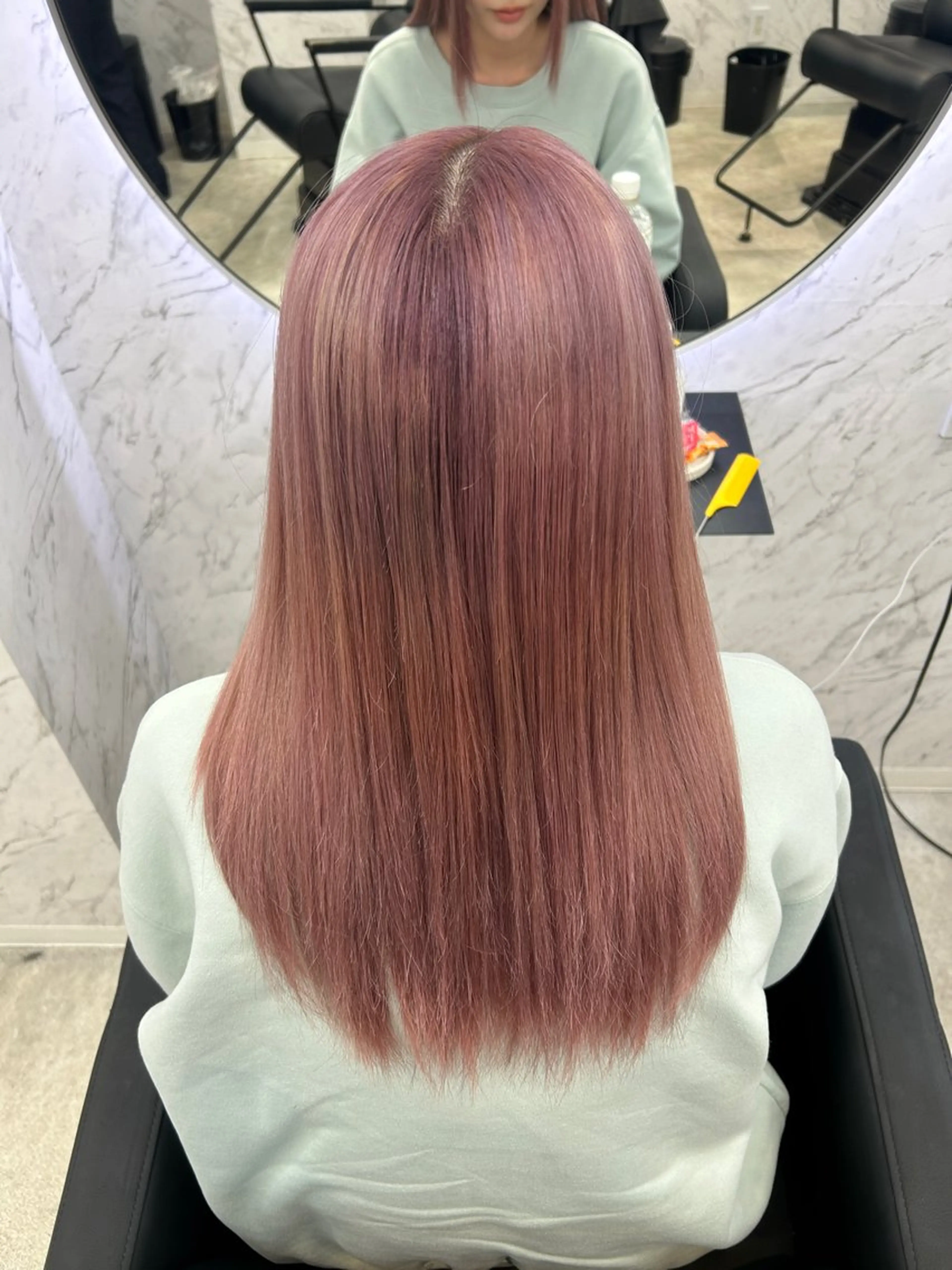 ロング カラー ベージュカラー ピンクカラー ピンクベージュ 韓国艶カラー 🇰🇷💎MIUのヘアスタイル