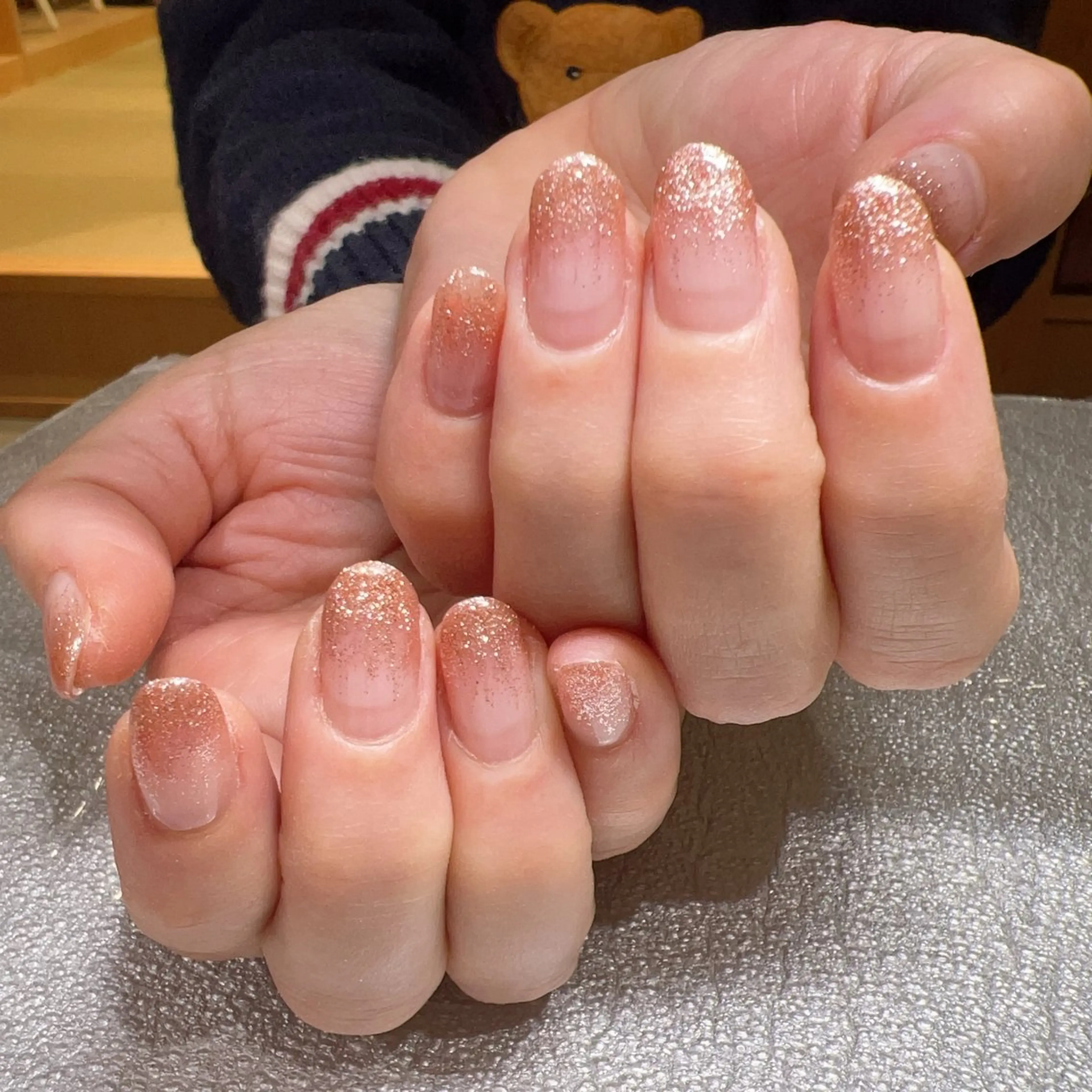 ネイル ラメ(グリッター) ラメグラデーション ピンク Total Beauty Salon CURE 津田沼店所属・イエティ .のネイルデザイン