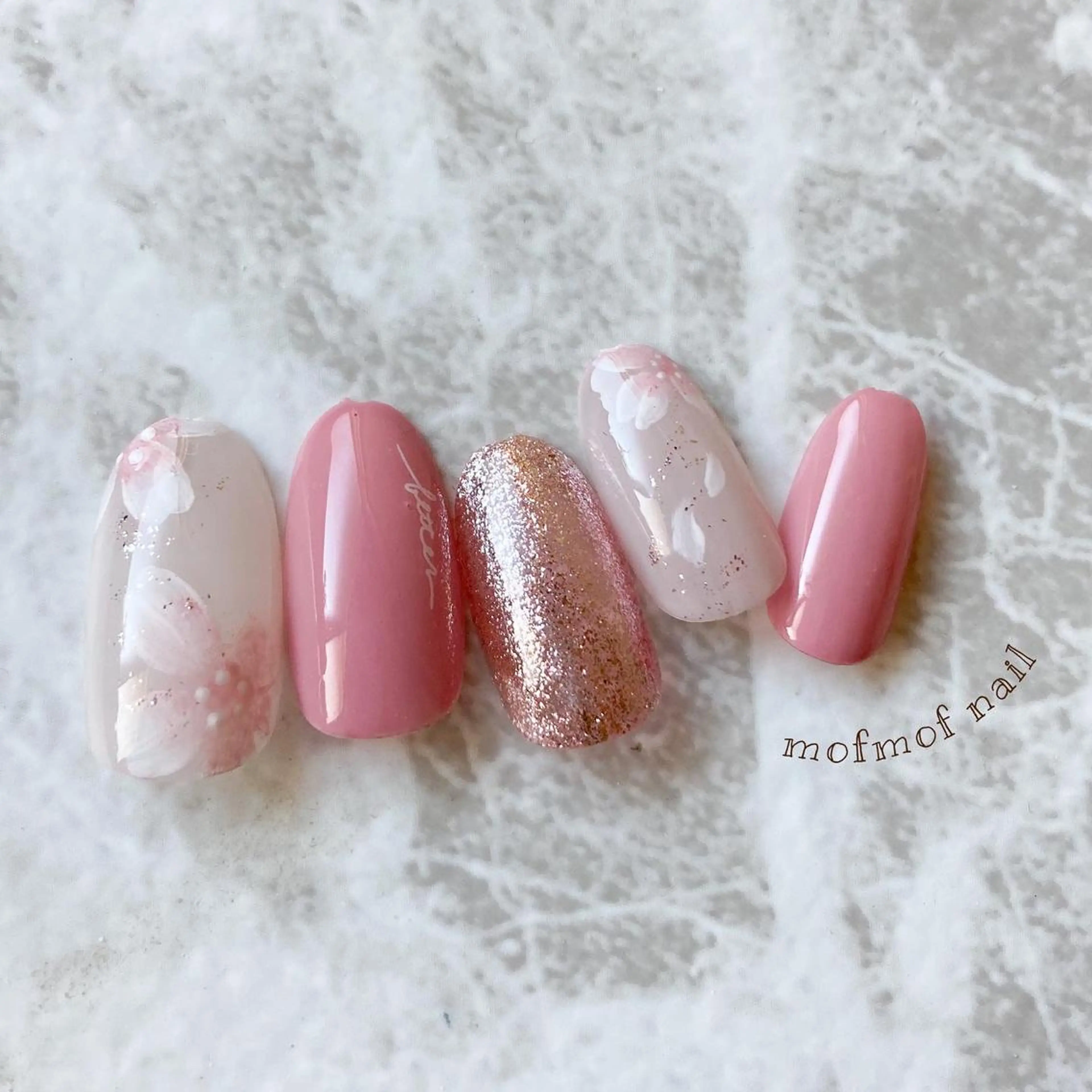 ネイル 桜ネイル ニュアンスネイル 春ネイル ハンドネイル mofmofnail 🌿shimizuのネイルデザイン