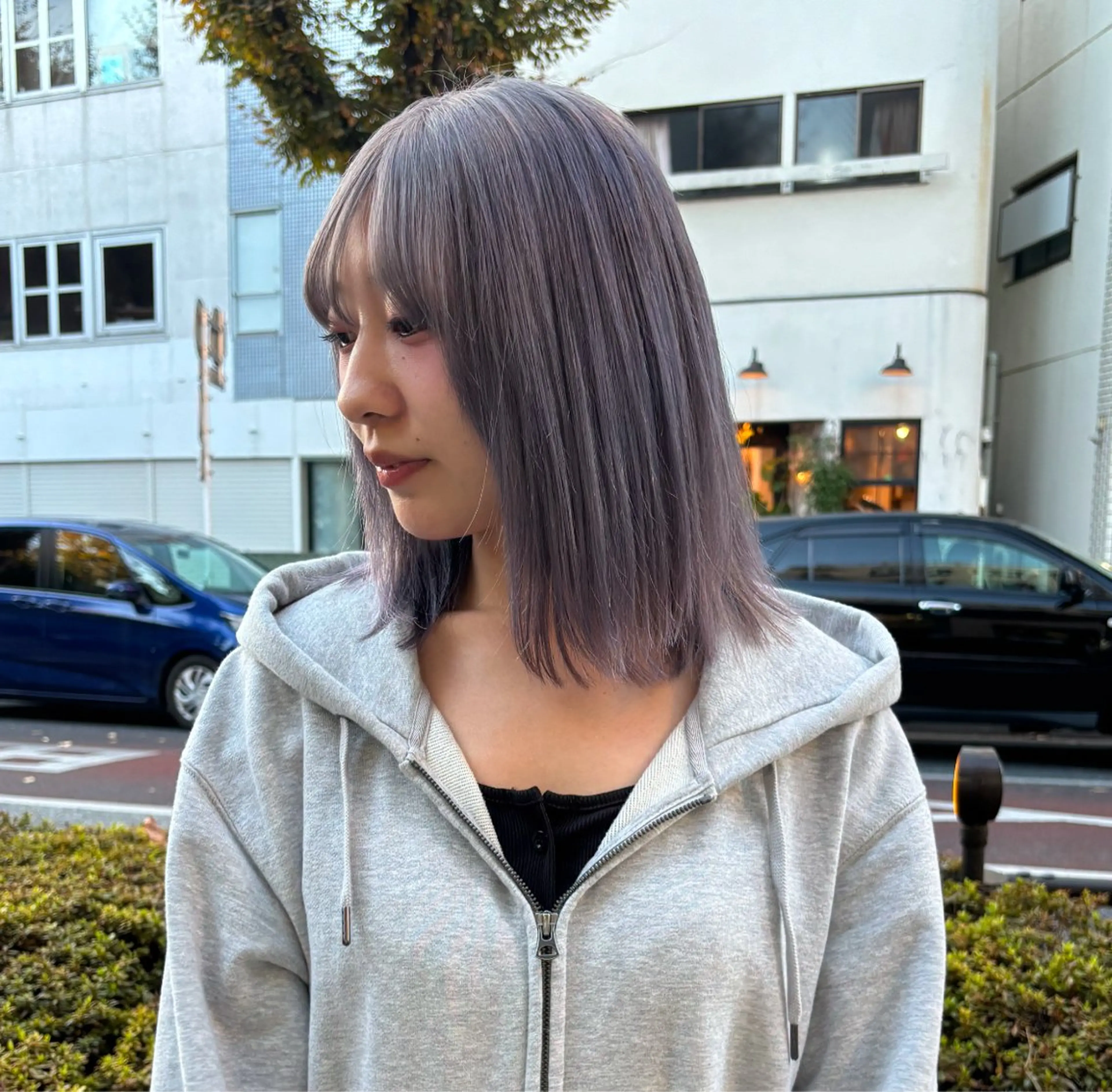 ミディアム カラー ラベンダーカラー ヘアカラー 🫧ブリーチ／カラー 🫧　鈴木敏文のヘアスタイル
