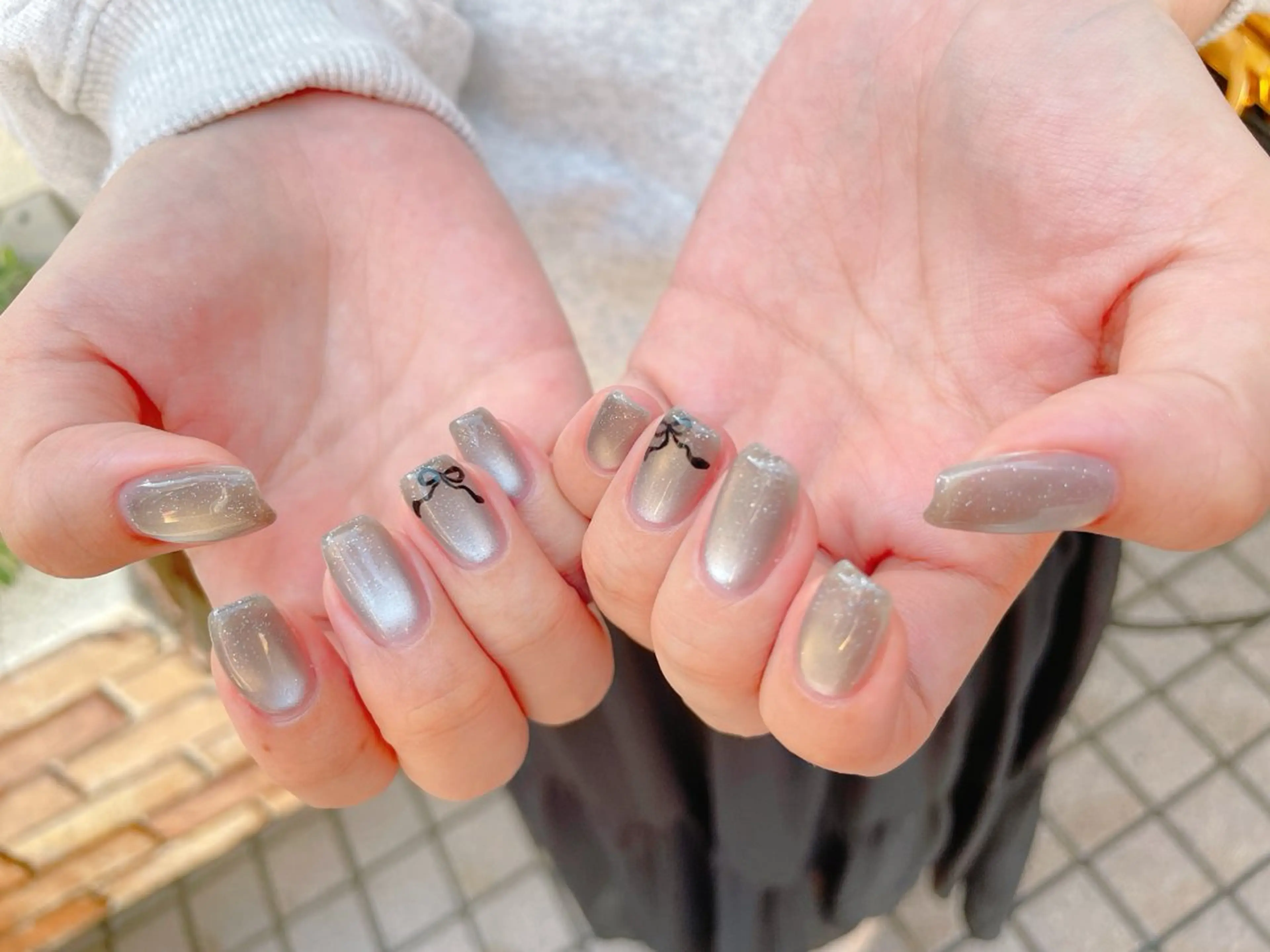 ネイル フレンチネイル ジェルネイル マグネットネイル ニュアンスネイル パラジェル nailroom  OHANA所属・nailroom OHANA🌴のネイルデザイン