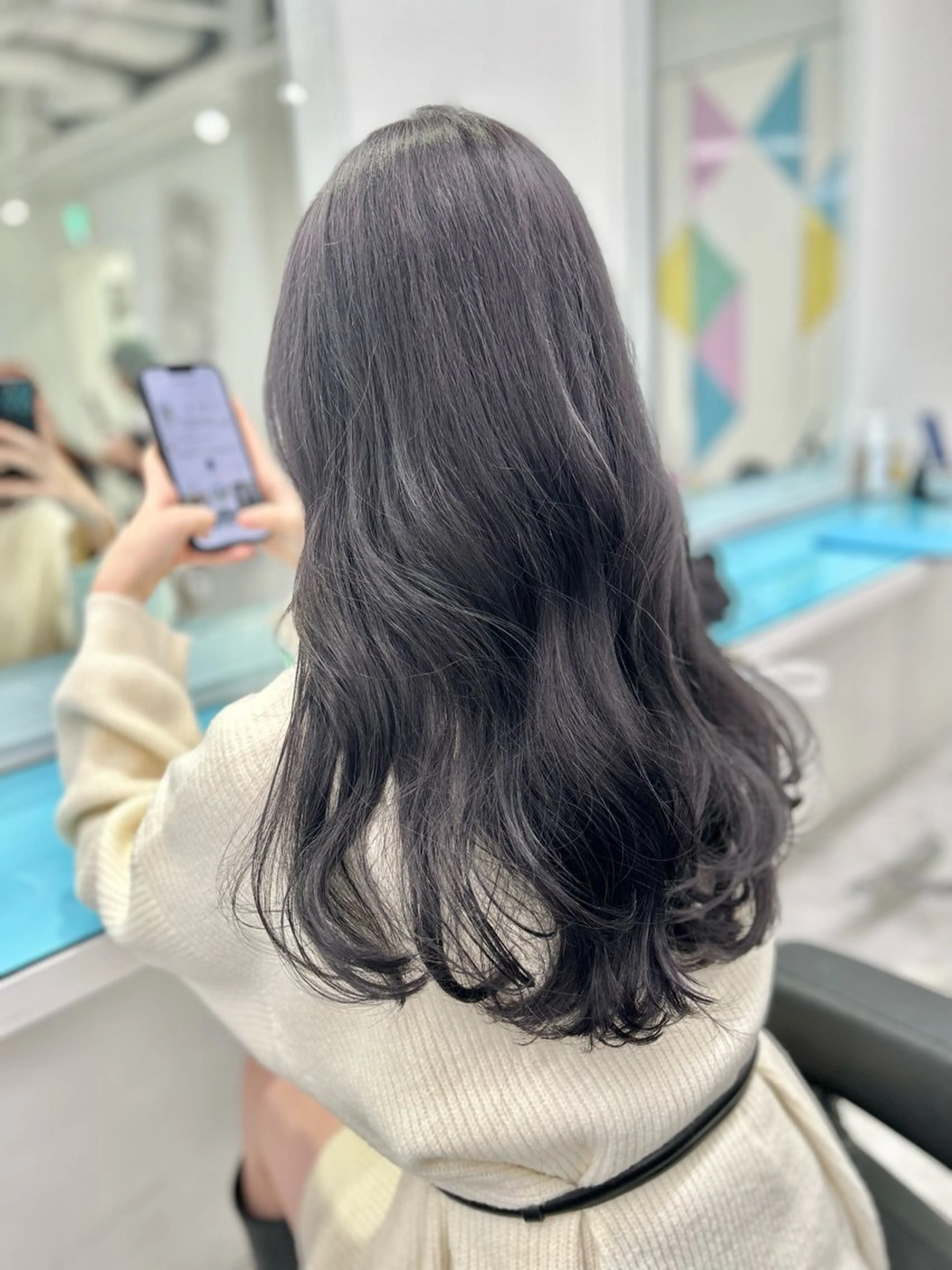 ロング カラー ヘアアレンジ 透明感カラー 上品な透明感カラー 寒色＆暖色ヘア💗のヘアスタイル