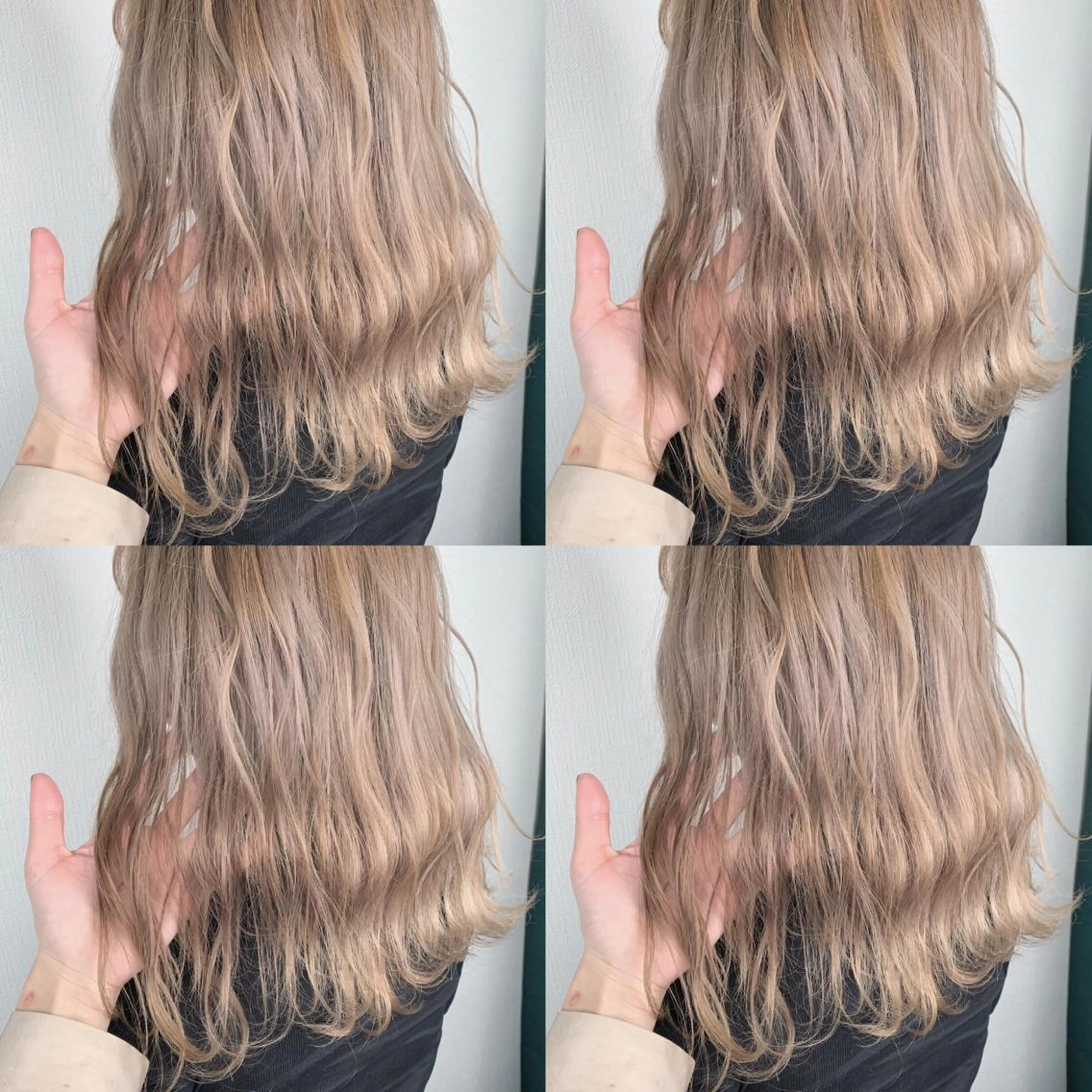 セミロング カラー ベージュカラー ブロンド ブロンドベージュ ハイトーンカラー 袴田 伊代のヘアスタイル