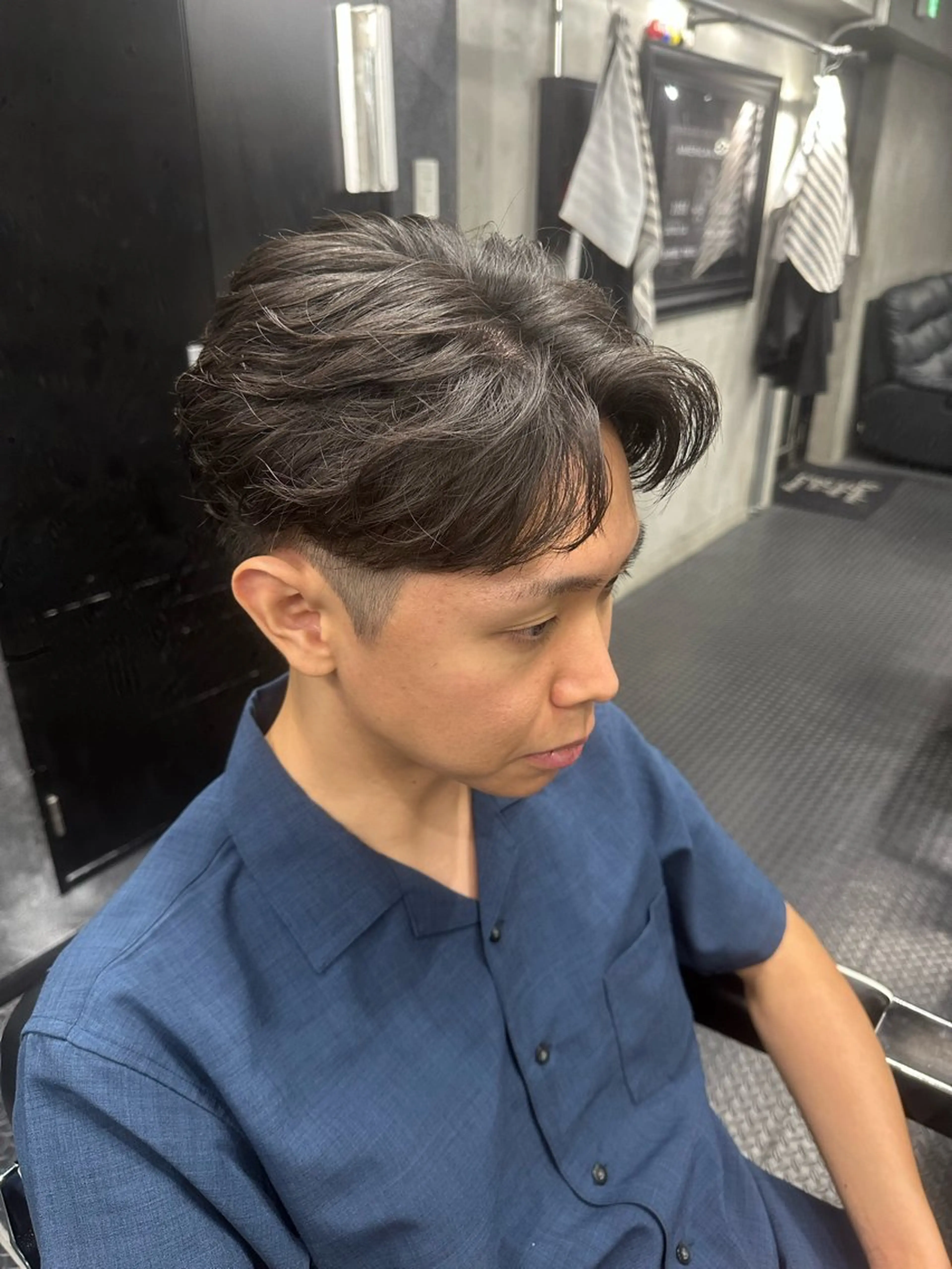 メンズ センターパート フェードカット マッシュ メンズパーマ DAMDEE TOKYO HAIR LOUNGE 上野本店所属・メンズ特化/フェード /パーマ/かいりのヘアスタイル
