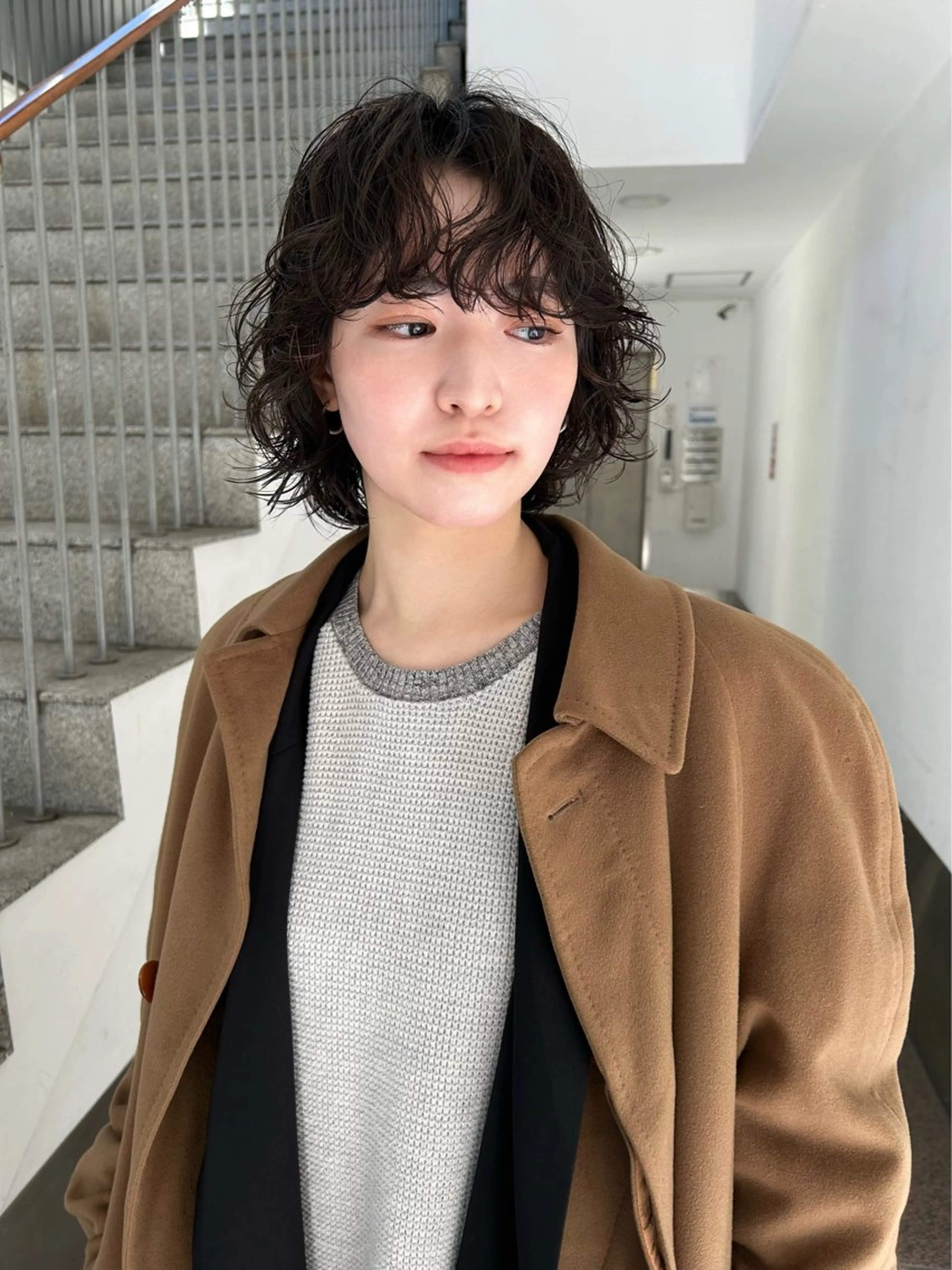 ショート パーマ ボブレイヤー ボブ レイヤーカット ニュアンスパーマ tricca  ginza所属・ボブ，レイヤーカット ・パーマ【iri】のヘアスタイル