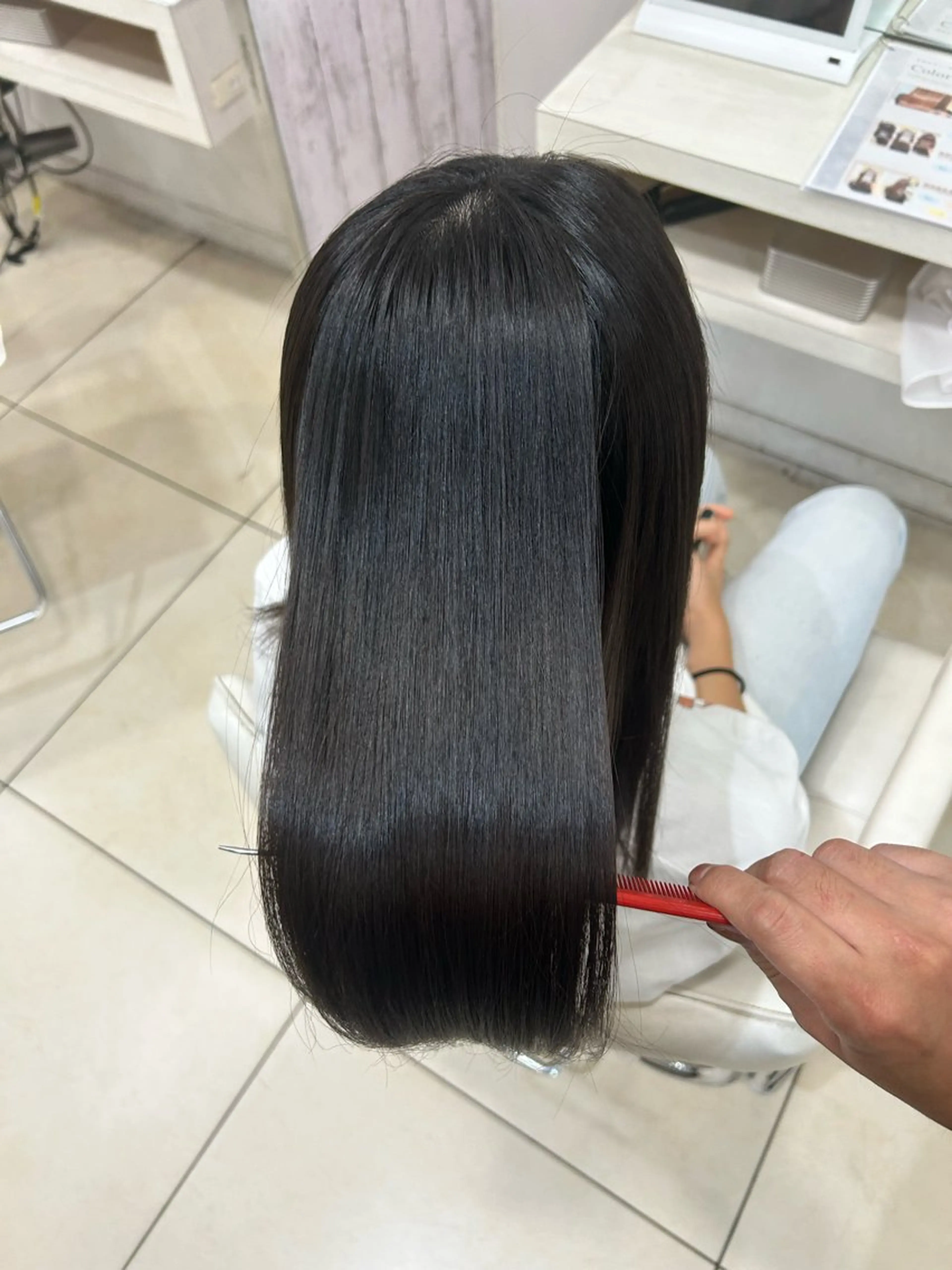 ロング カット 縮毛矯正 トリートメント 艶髪の神様 瀧田嵐士🇰🇷のヘアスタイル