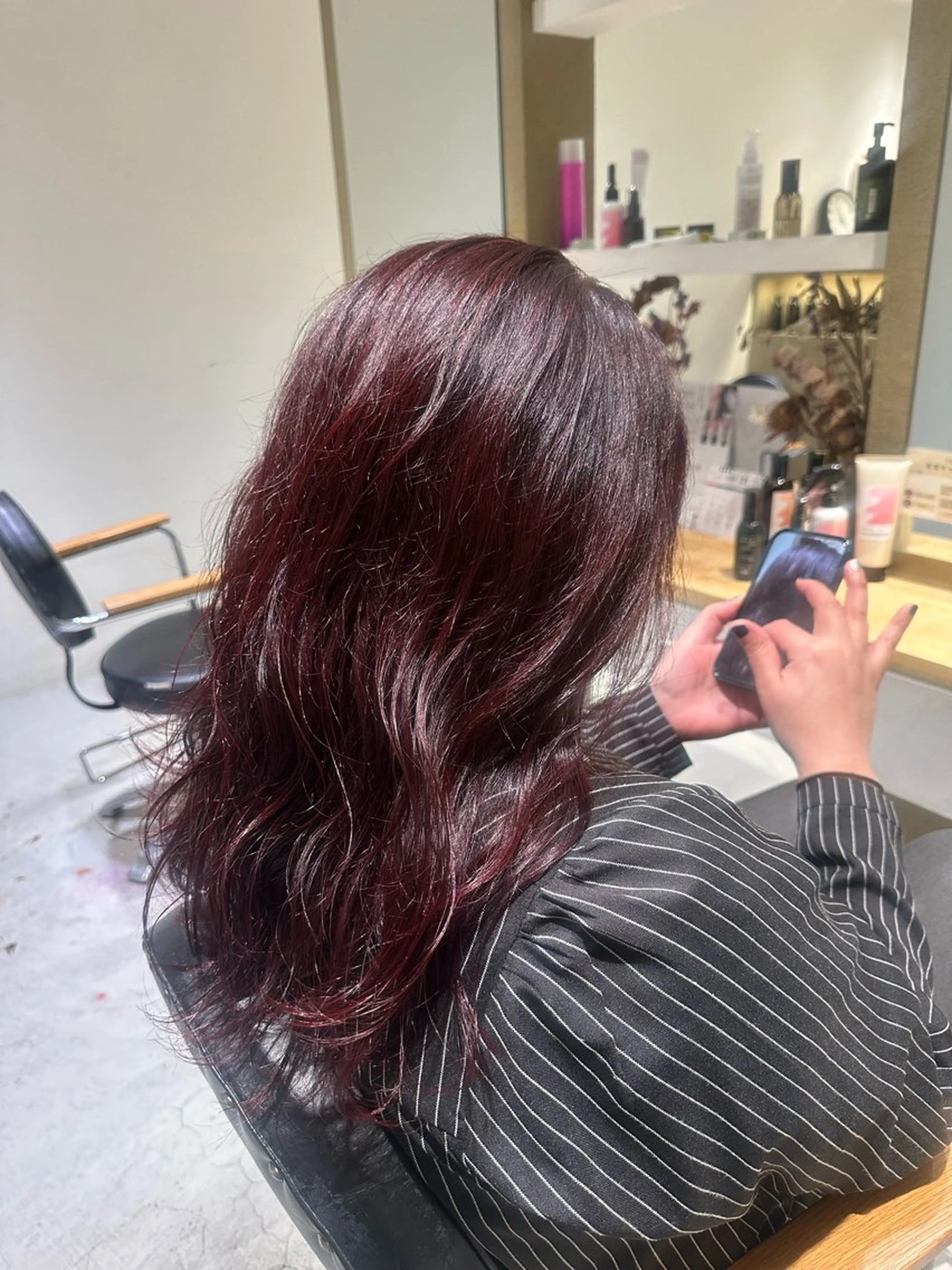 ミディアム カット ヘアカラー レイヤー/蟹江/ くすみカラー/川口のヘアスタイル