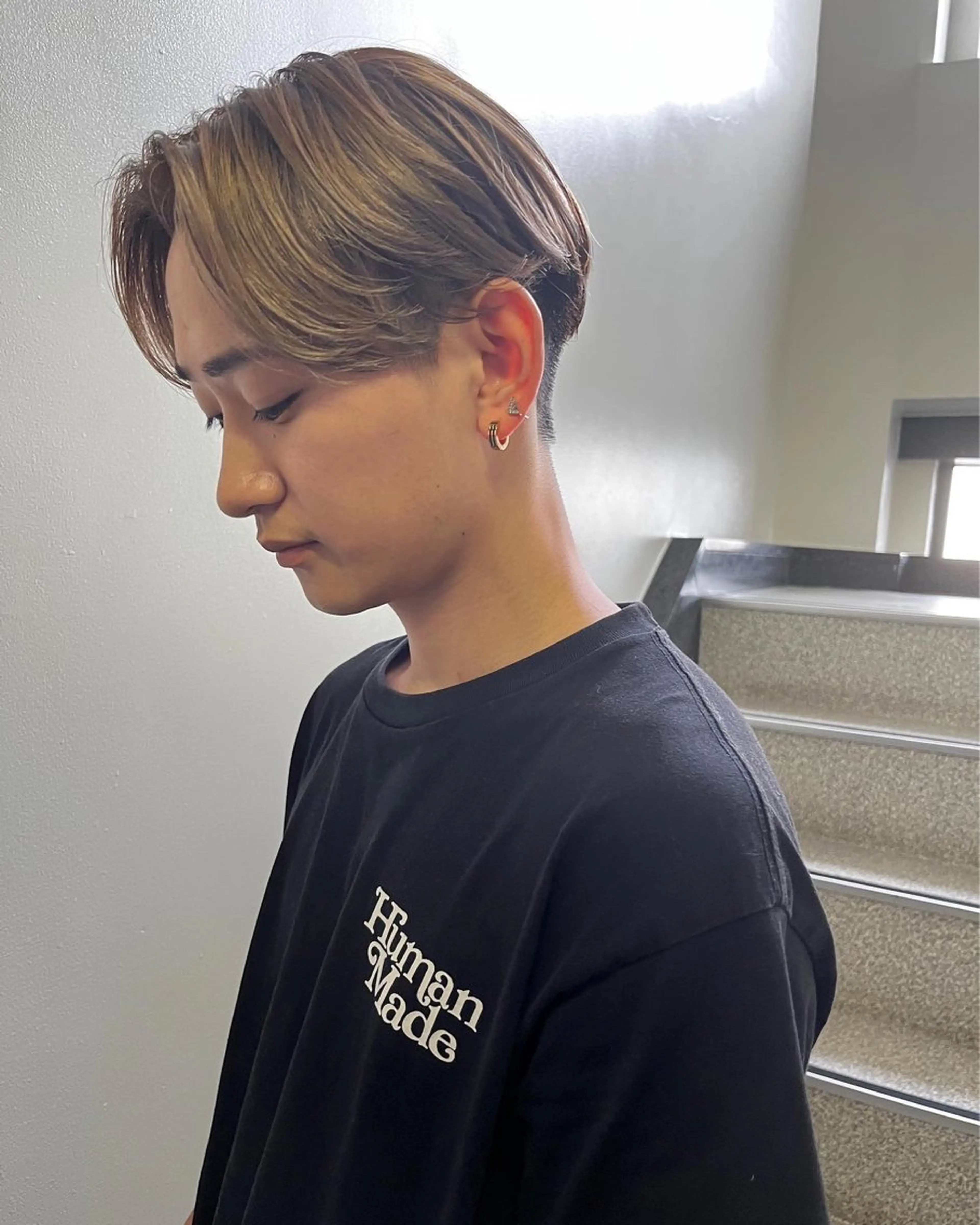 ミディアム カラー メンズ メンズバレイヤージュ センターパート バレイヤージュ レイヤーカット カット ヘアカラー トリートメント 🔹YUTA🔹 メンズパーマのヘアスタイル