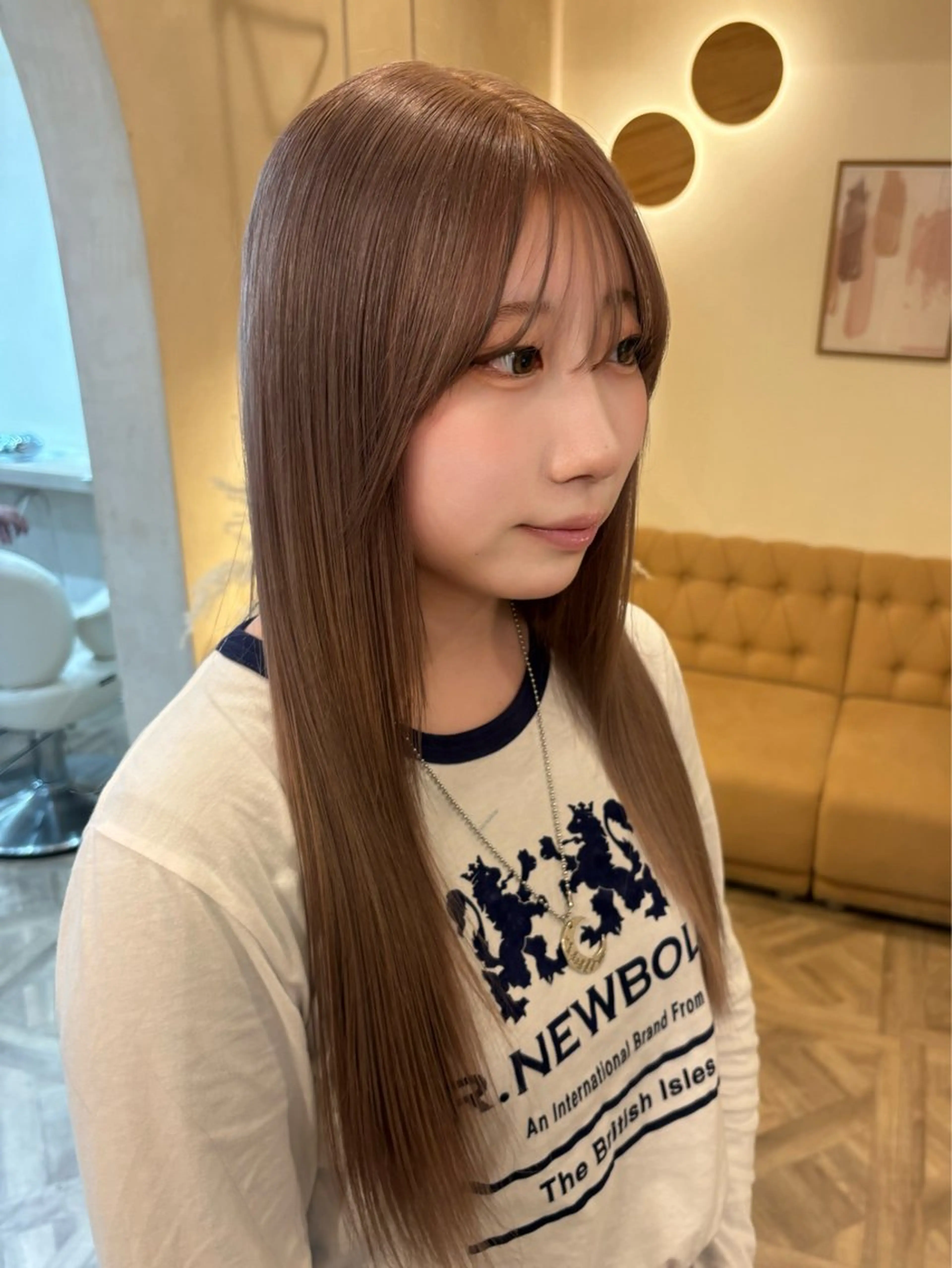 ロング カラー ヘアカラー トリートメント 暖色/ミルクティー/ レイヤー/yuriaのヘアスタイル