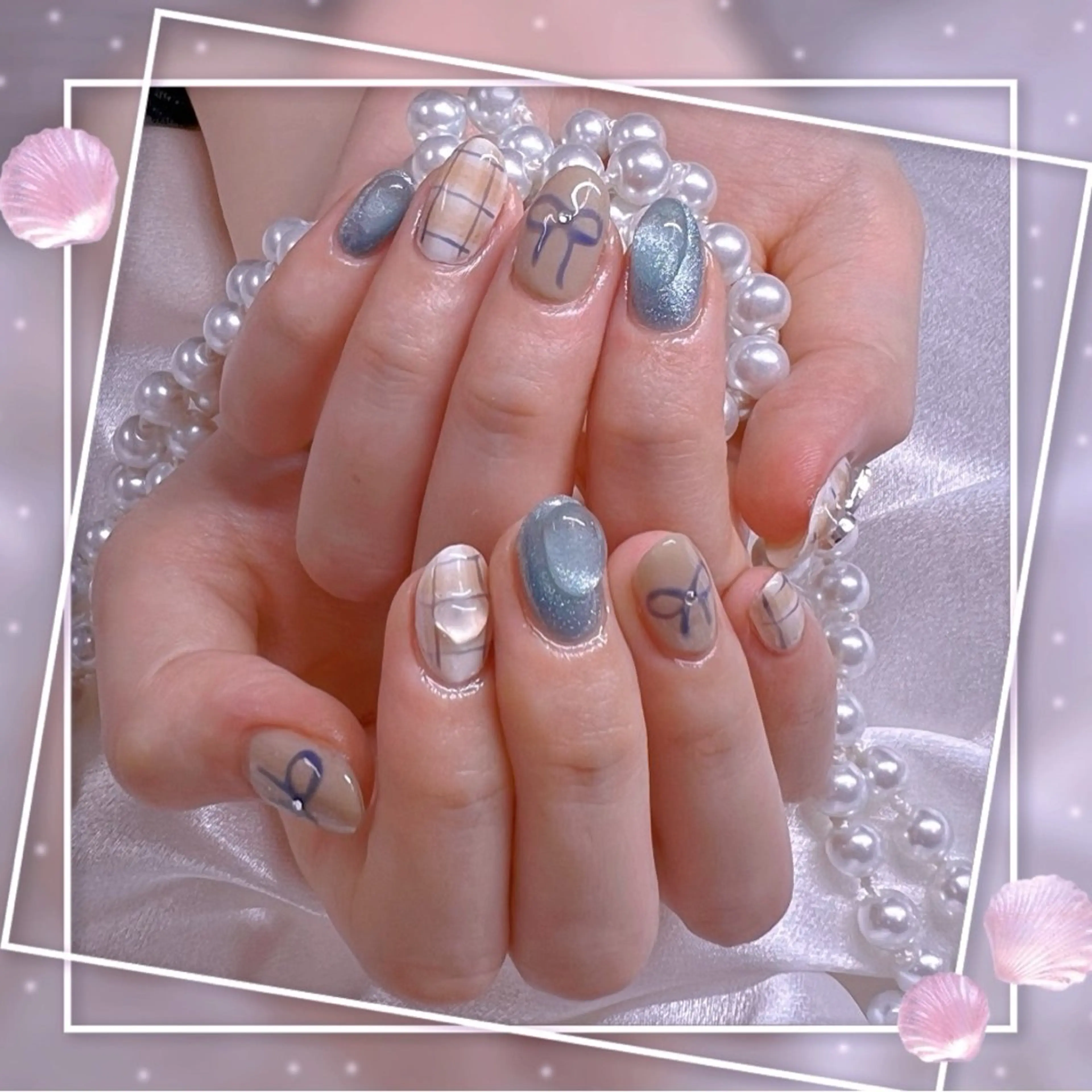 ネイル グラデーション キラキラネイル 韓国ネイル マグネットネイル ピンク ハンドネイル ハンドケア Chill Nailsalonのネイルデザイン
