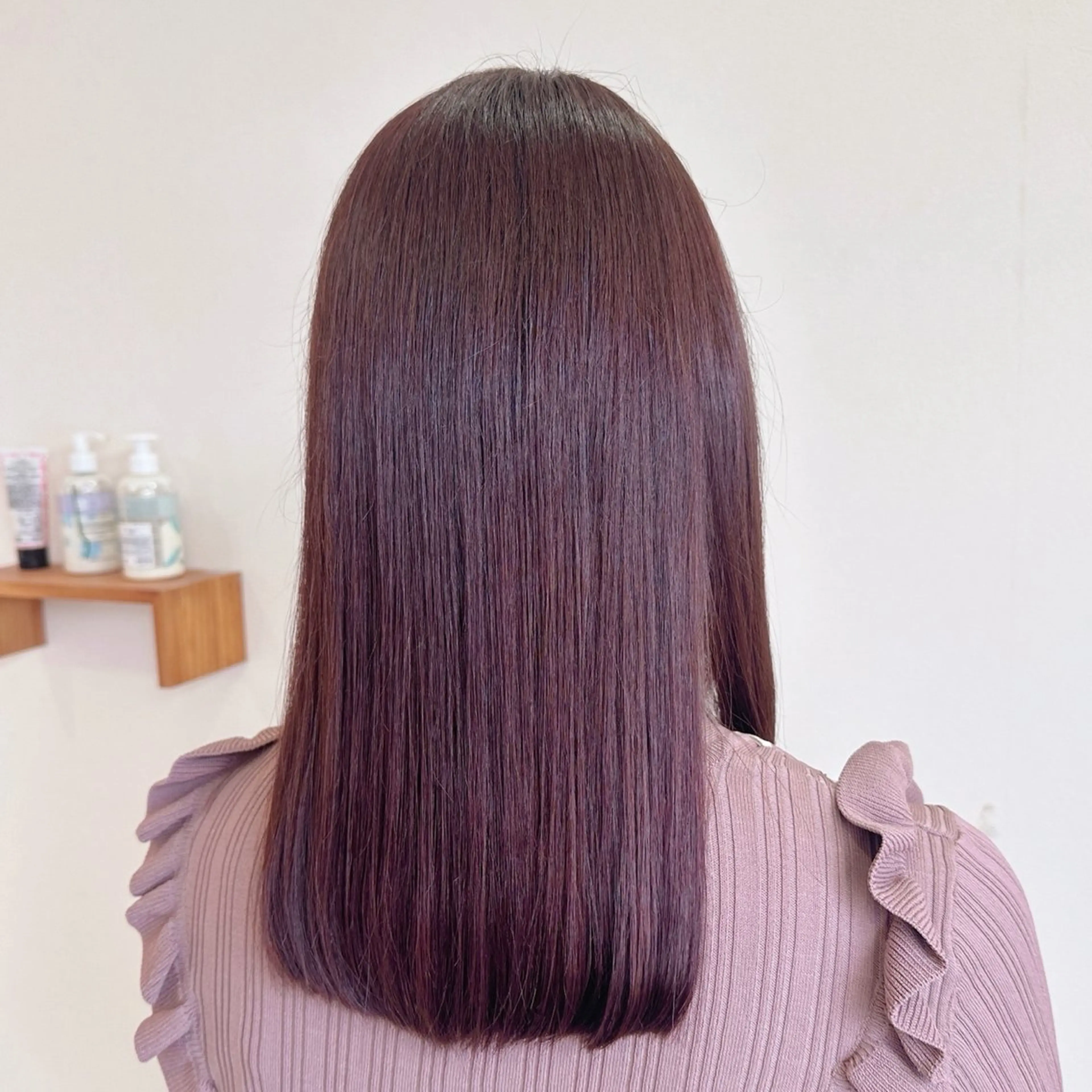 セミロング カラー ヘアカラー トリートメント 🌹艶カラー🌹 大林未侑のヘアスタイル