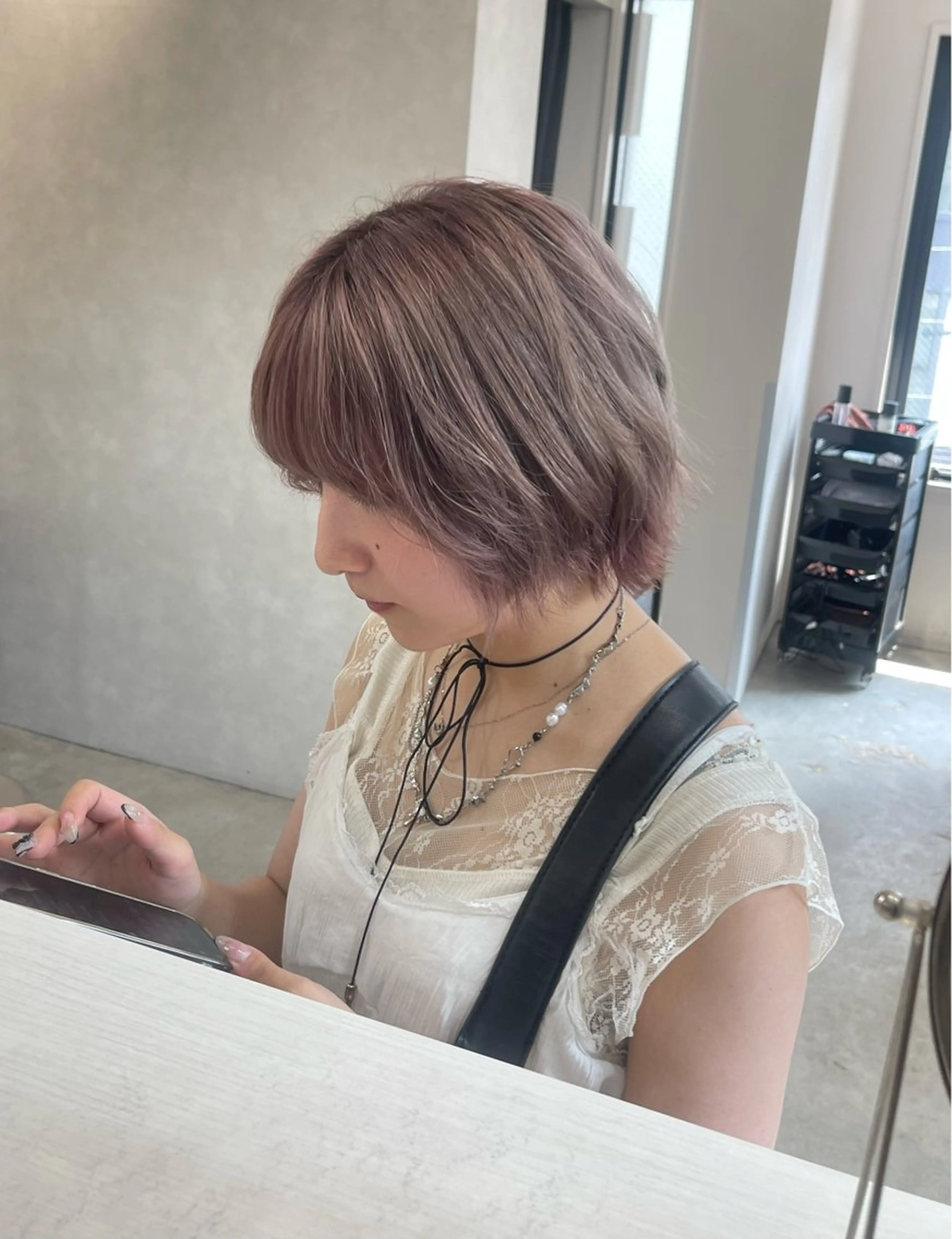 ミディアム カラー ヘアカラー トリートメント 縮毛矯正/美髪 NENE/CIENのヘアスタイル