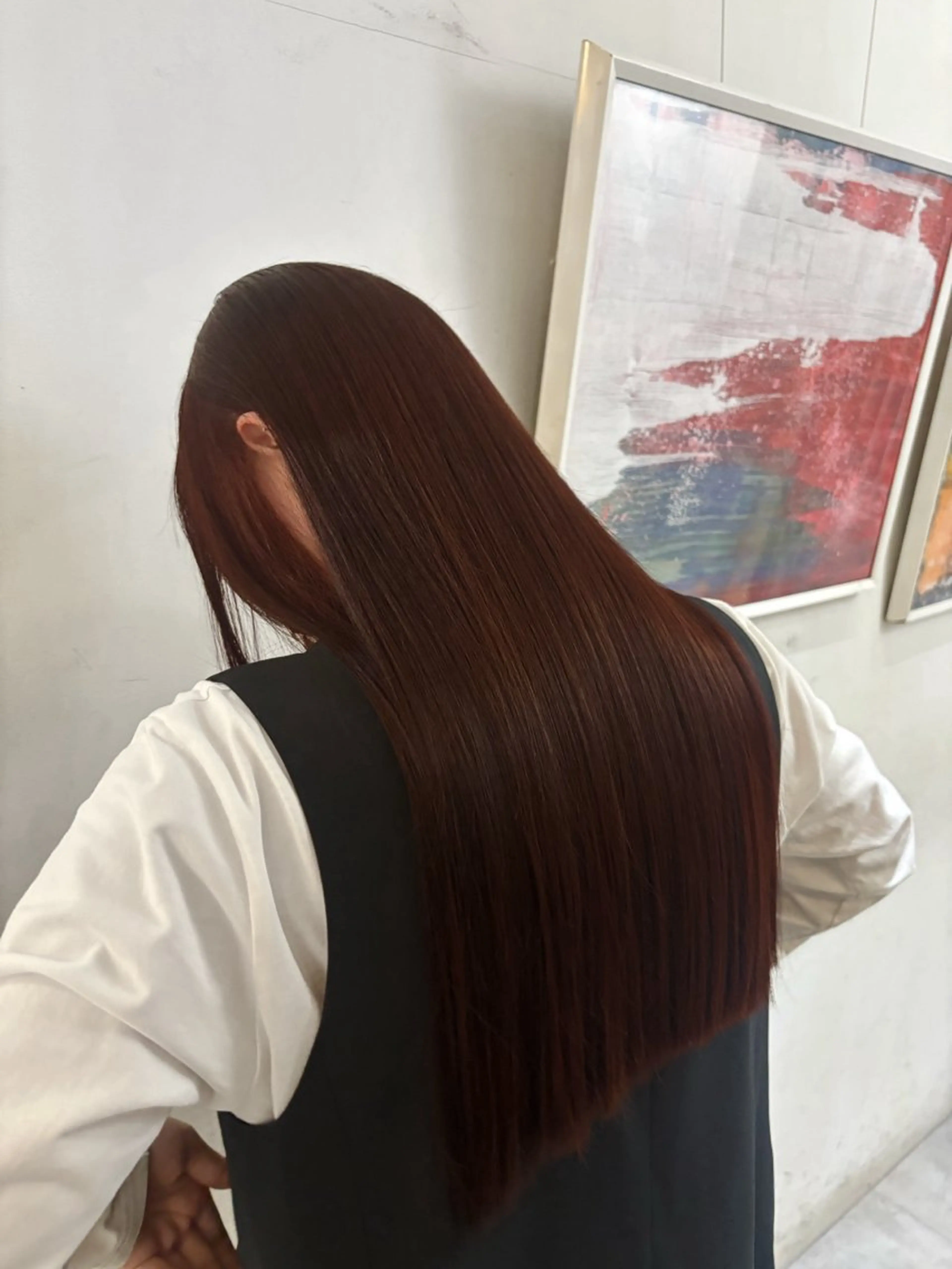 ロング カラー ブリーチ カシス ダブルカラー ブリーチなしカラー レッドカラー asuka/似合わせ /レイヤー/暖色のヘアスタイル