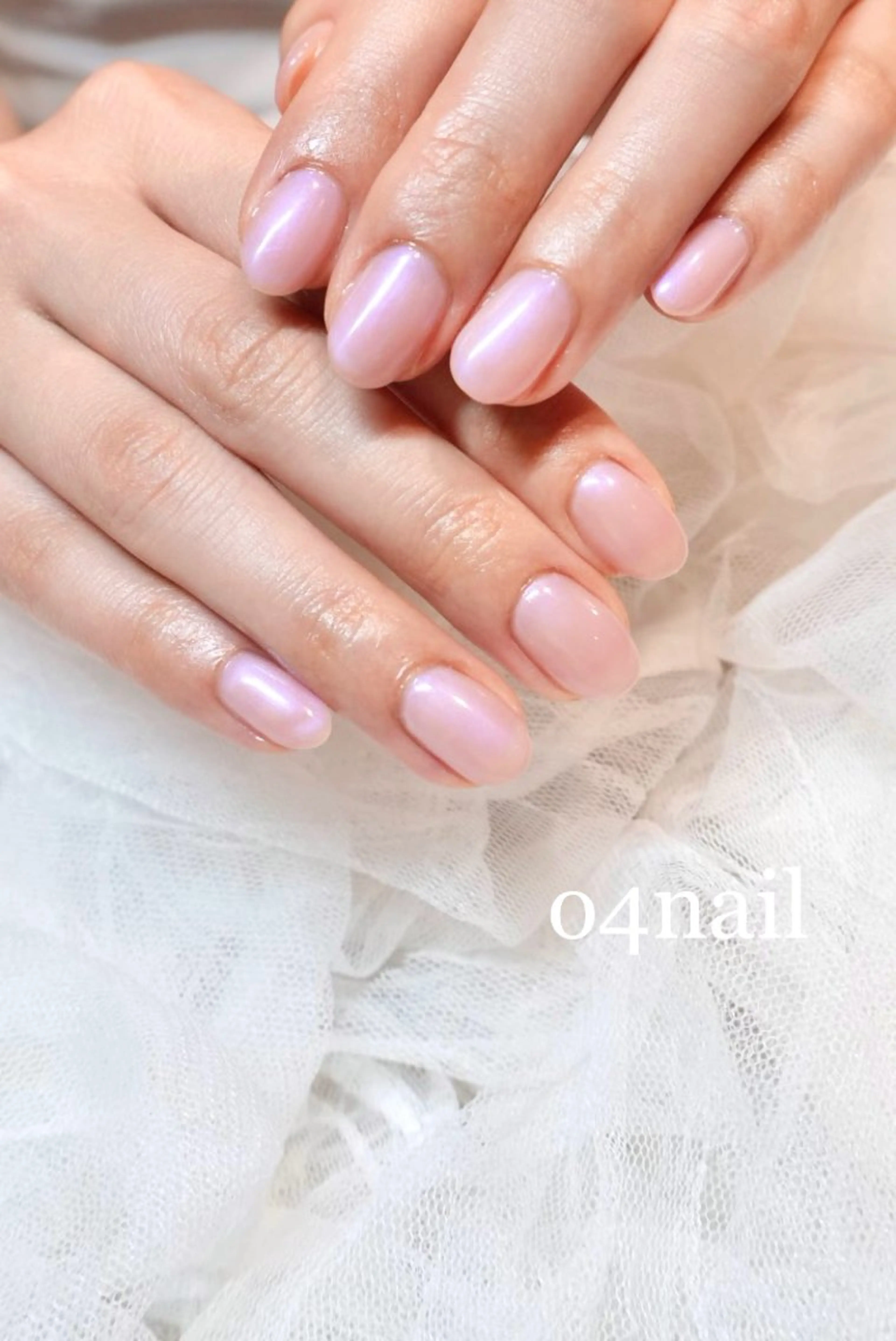 ネイル オフィスネイル ワンカラーネイル ピンク ハンドネイル my place+s所属・o4nail___ ARISAのネイルデザイン