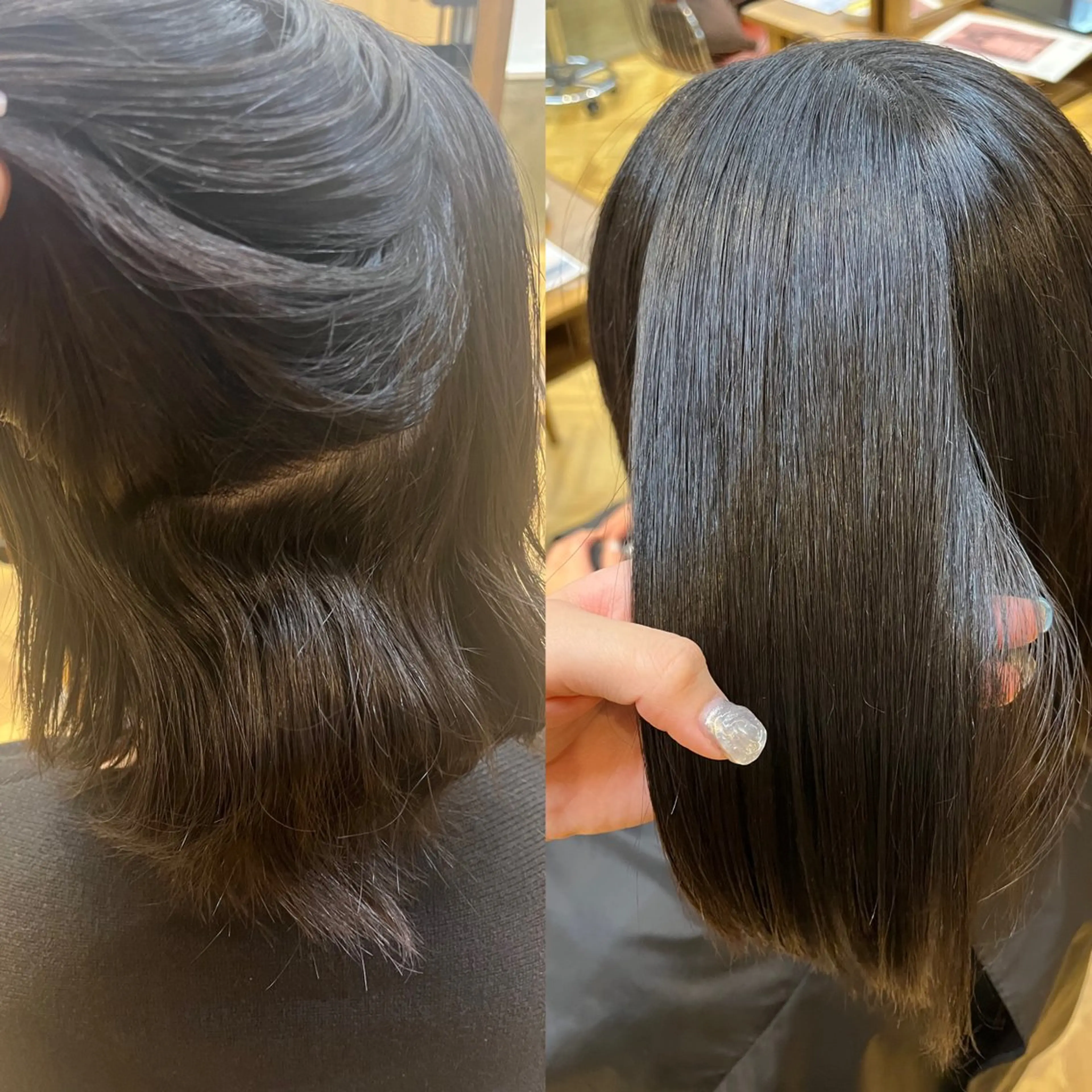 ミディアム 縮毛矯正 凜 (りん)のヘアスタイル