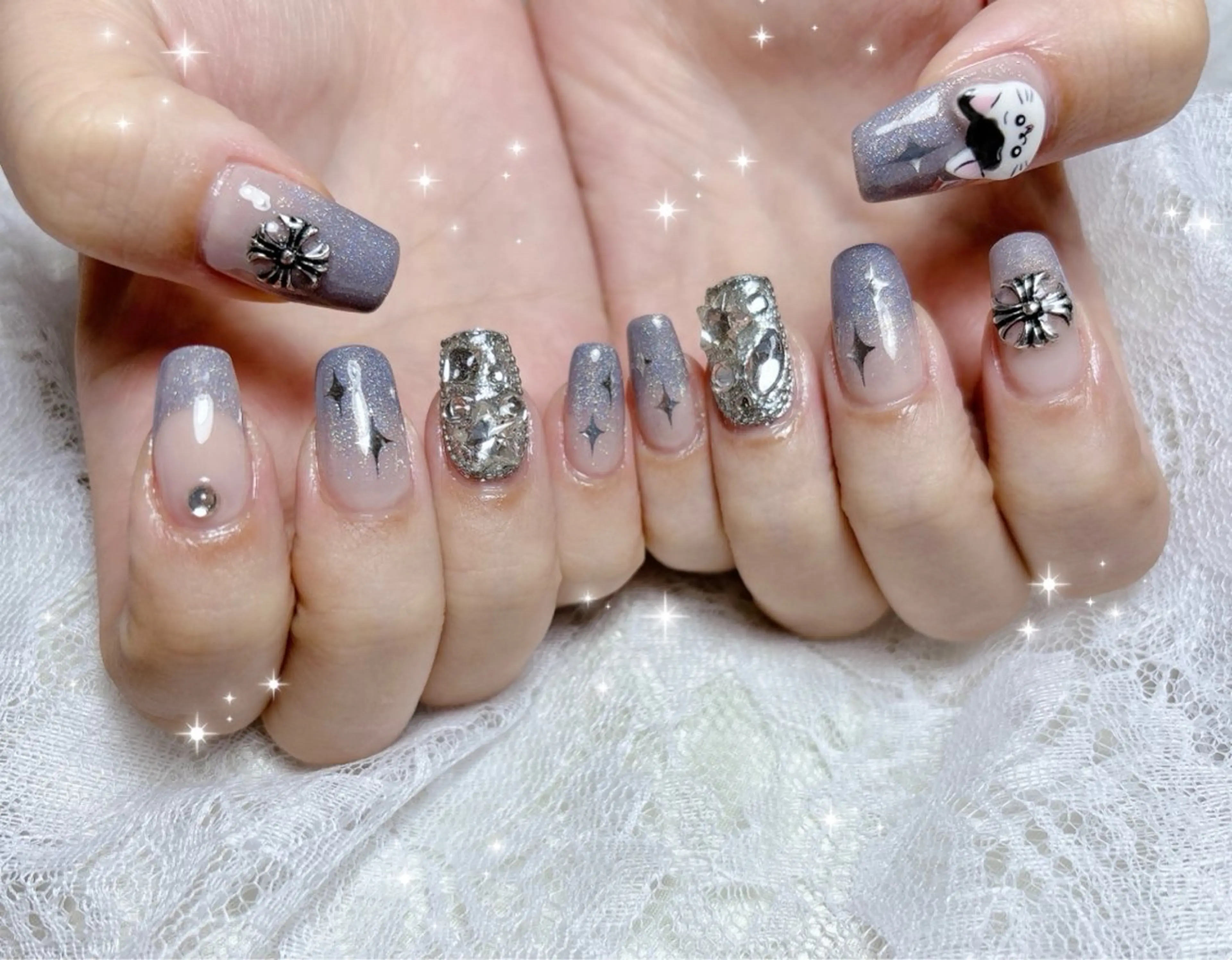 ネイル グラデーション ハンドネイル FLARE NAIL フレアネイルのネイルデザイン