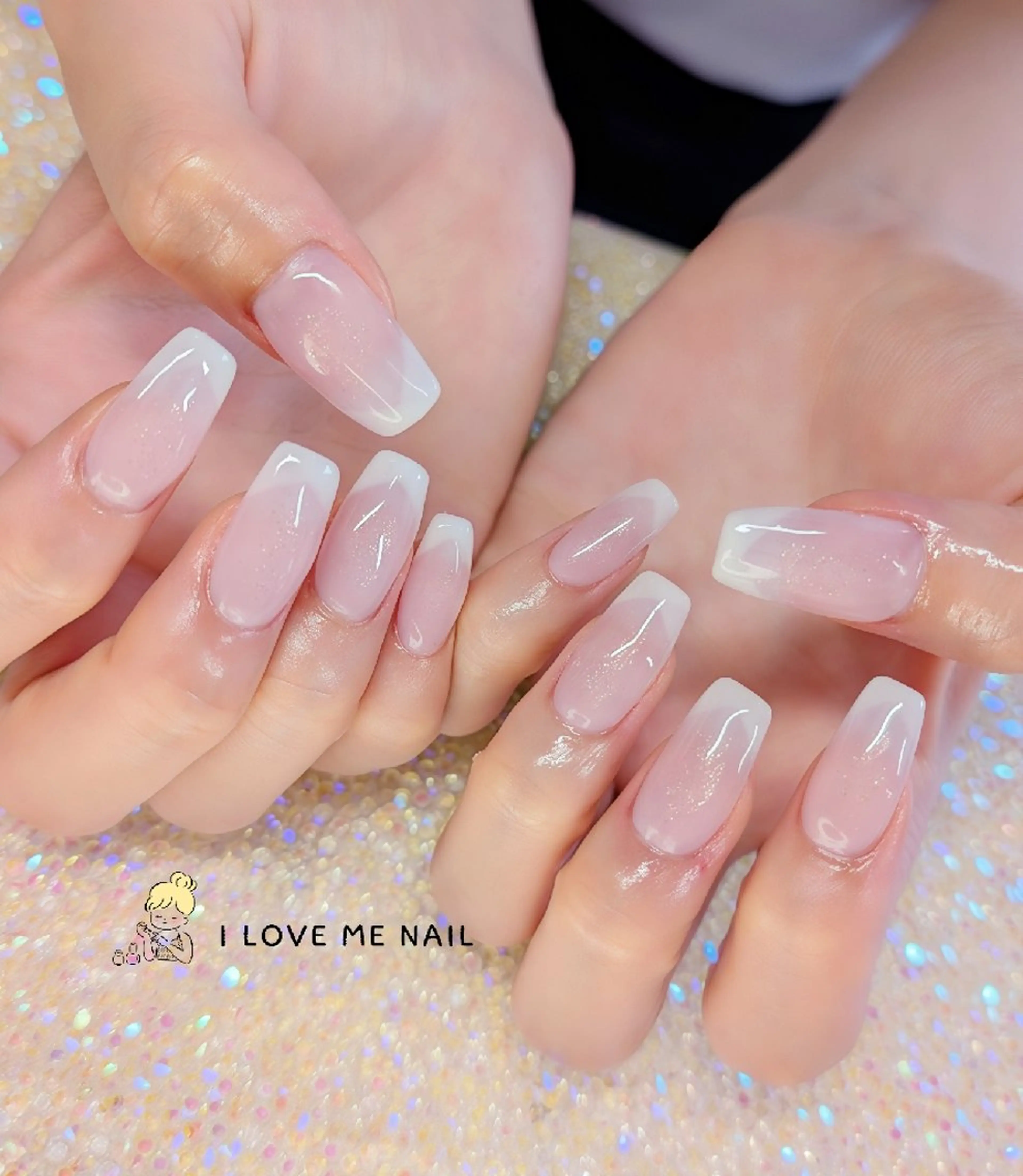 ネイル 長さ出し ハート 韓国ネイル マグネットネイル ニュアンスネイル I LOVE ME NAIL.｡.:*♡のネイルデザイン