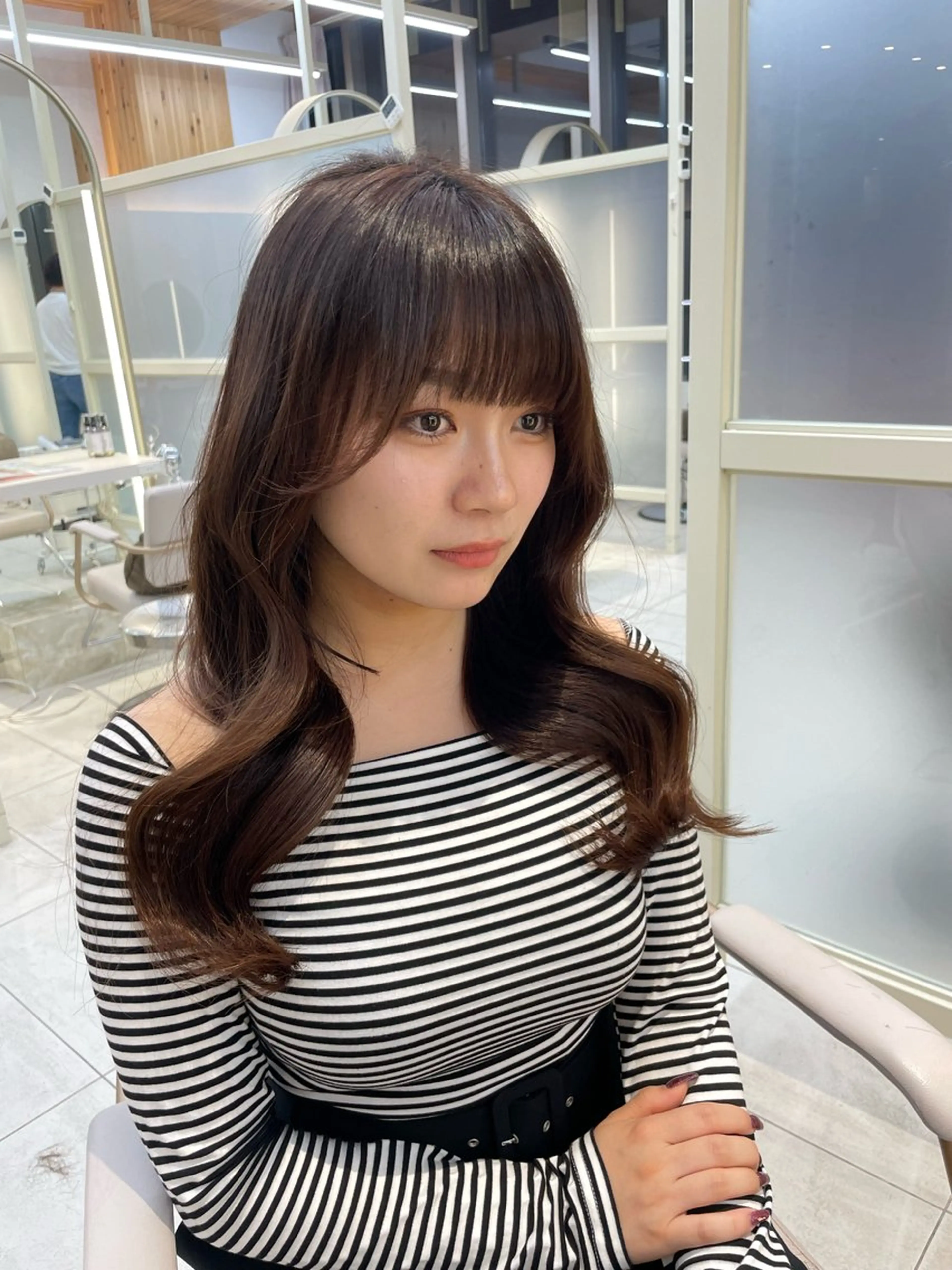 ロング カット ヘアカラー トリートメント 顔周り/透明感カラー /韓国ヘア/TAKUのヘアスタイル