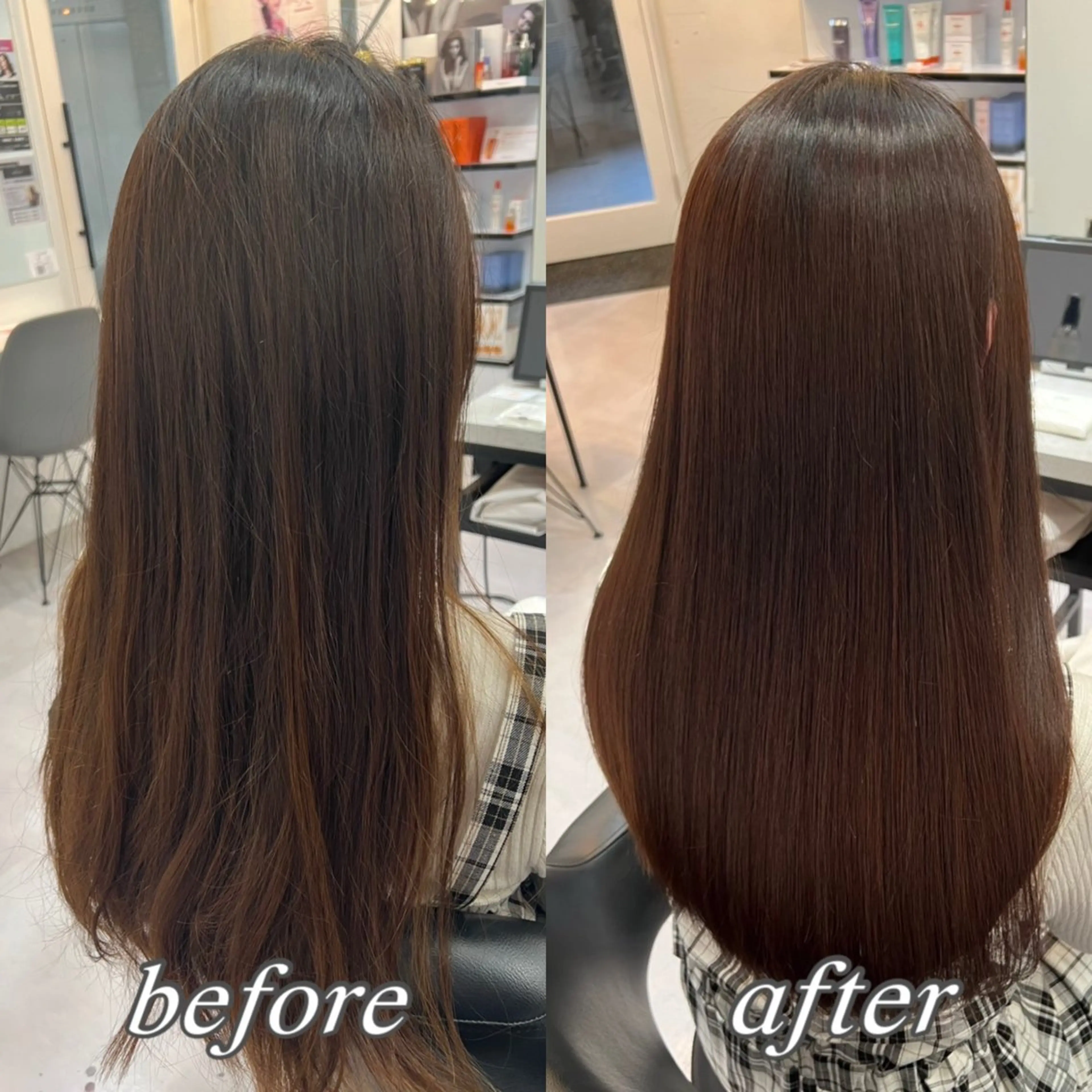 ロング 縮毛矯正 縮毛矯正 トリートメント 🌙髪質改善カラー Momoka🦋のヘアスタイル