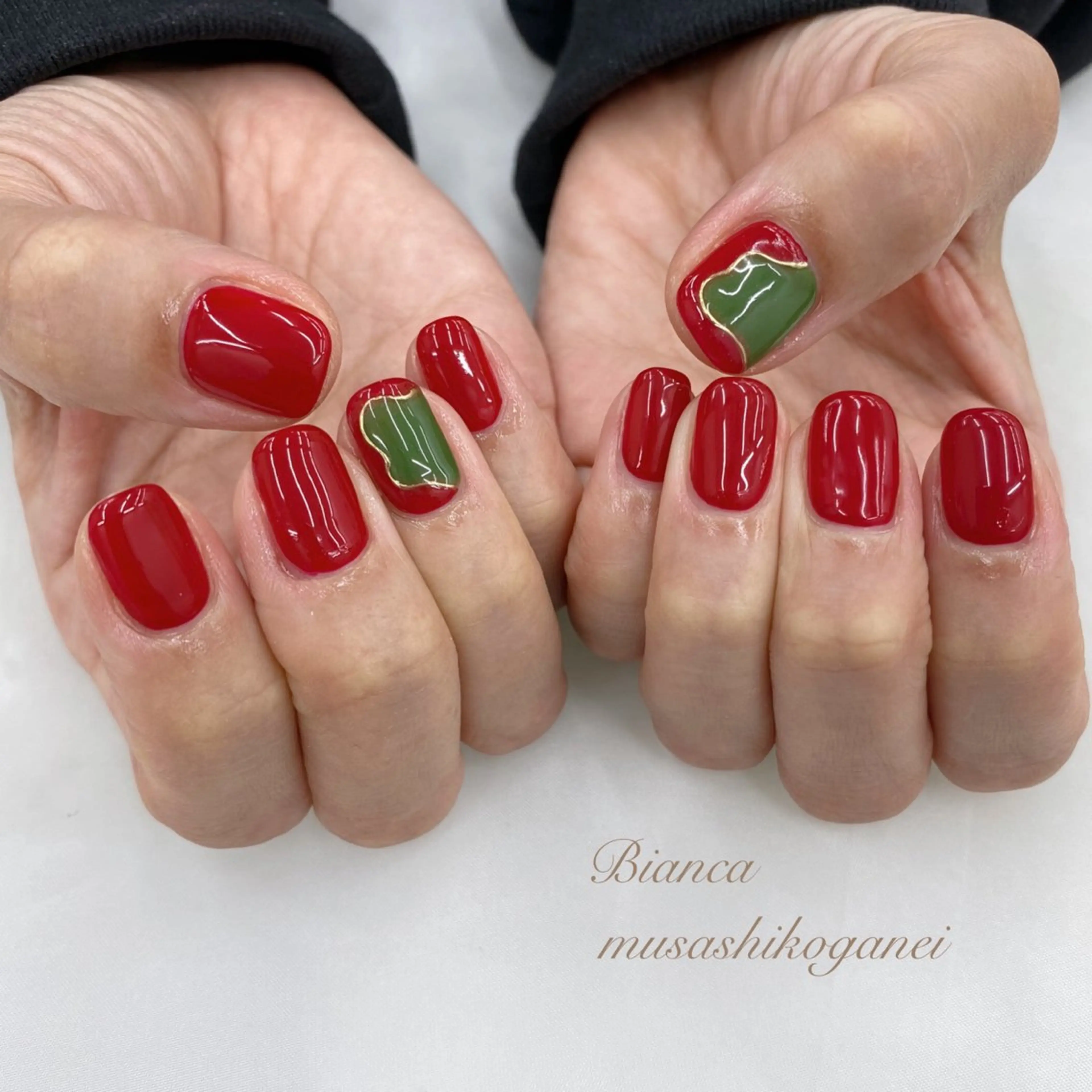 ネイル マグネットネイル ミラーネイル ニュアンスネイル ストーンネイル 冬ネイル ハンドネイル Bianca 武蔵小金井 しぎはらのネイルデザイン