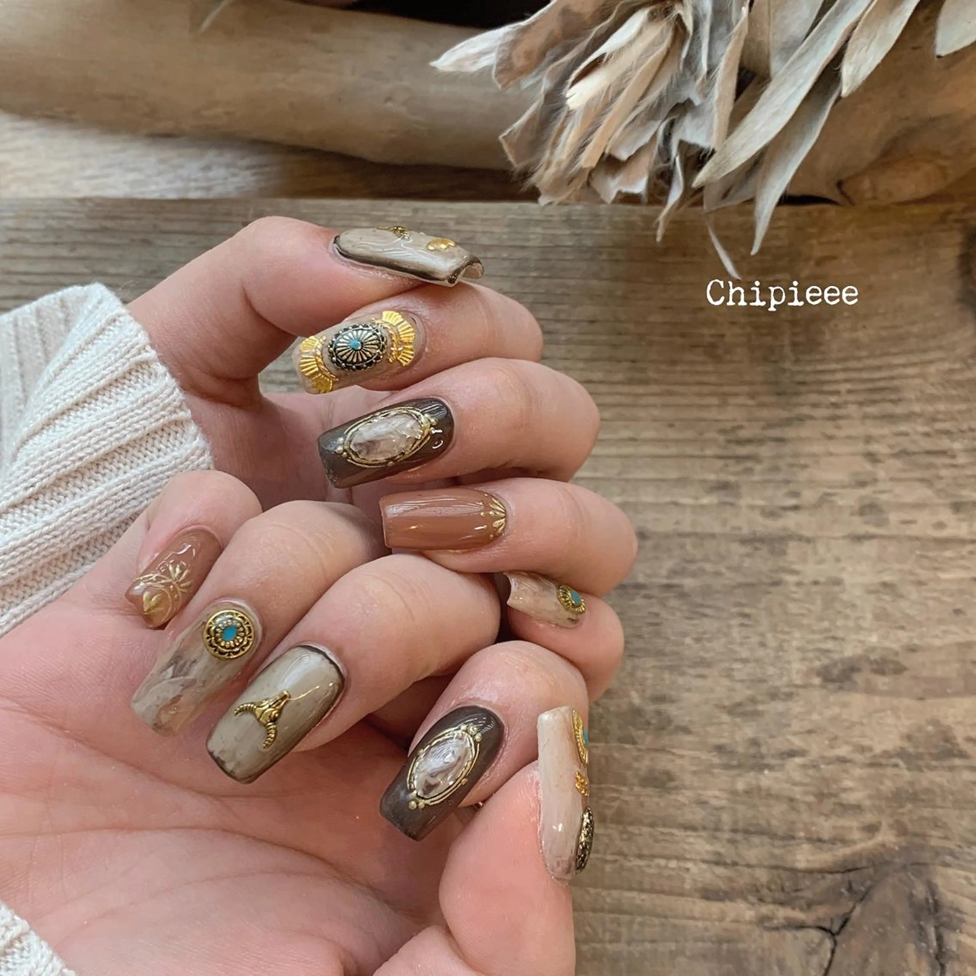 ネイル ブラウン ハンドネイル HiMe .のその他イメージ