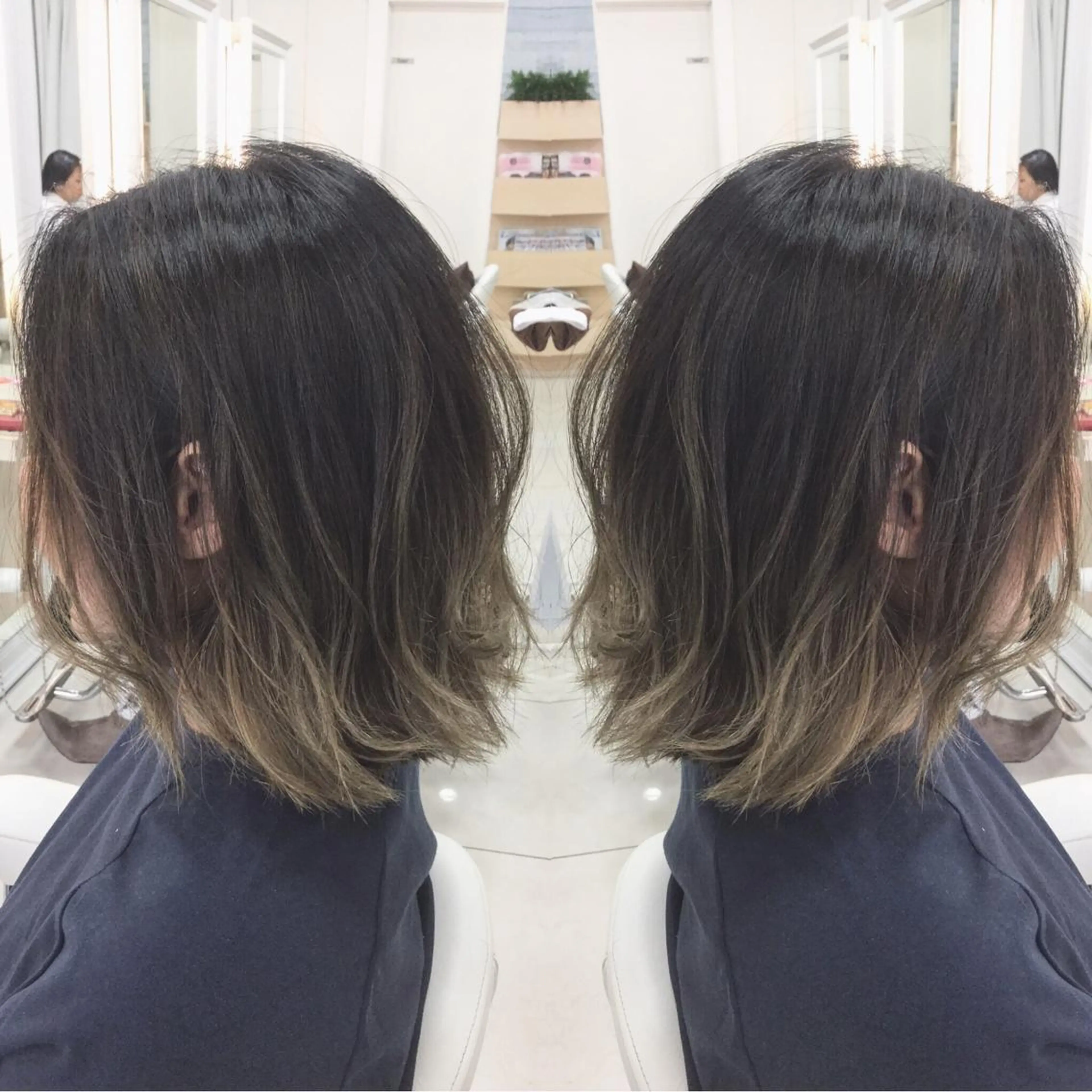 ミディアム カラー アッシュ ブリーチ ケアブリーチ グラデーションカラー グレージュ Ash 山田 勇太のヘアスタイル