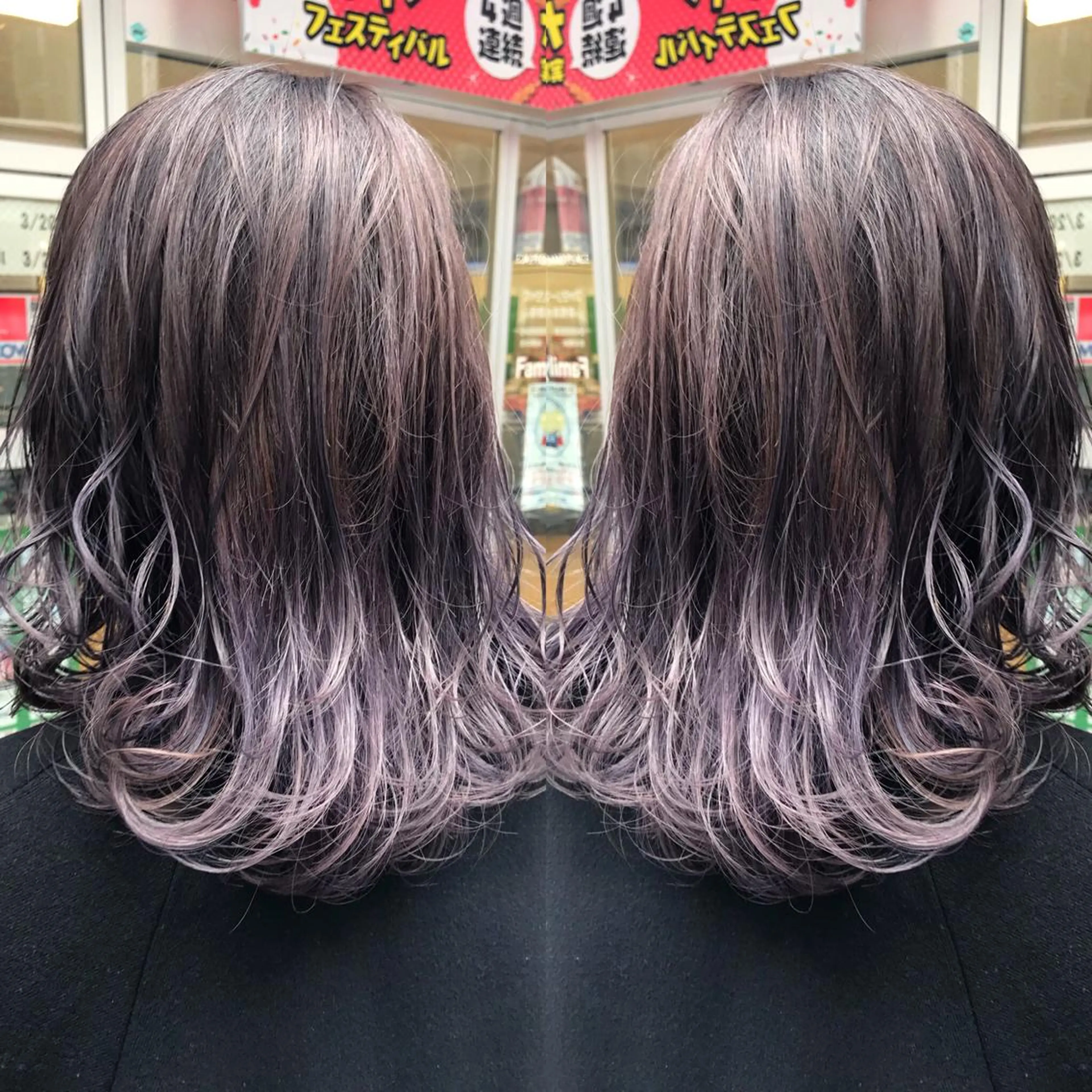 ミディアム カラー シールエクステ⭐️ オオミタクヤのヘアスタイル