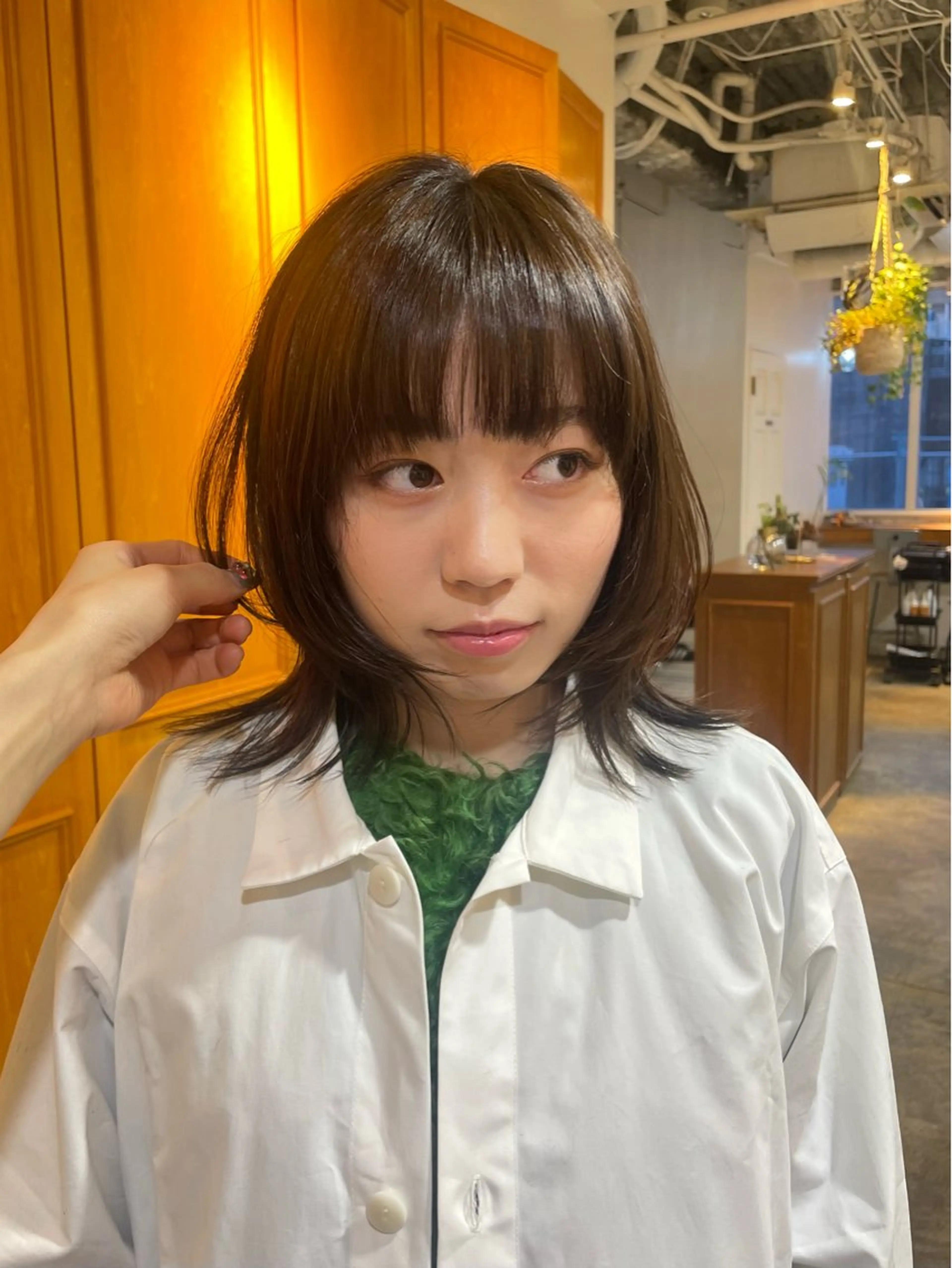 ミディアム カラー RIN／韓国ヘア レイヤーカットのヘアスタイル