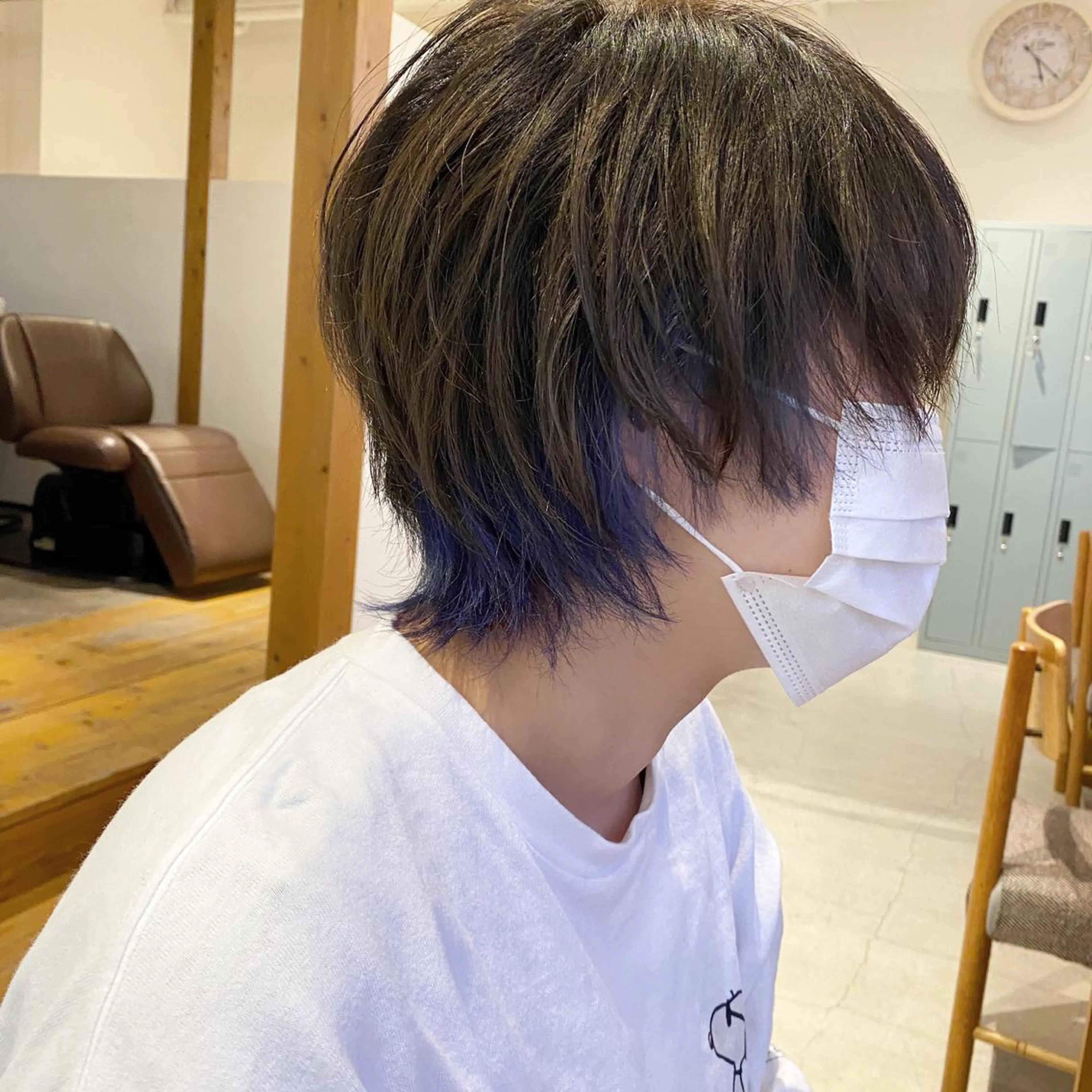 ショート カラー ブルーカラー インナーカラー ウルフカット 入江 志穂のヘアスタイル
