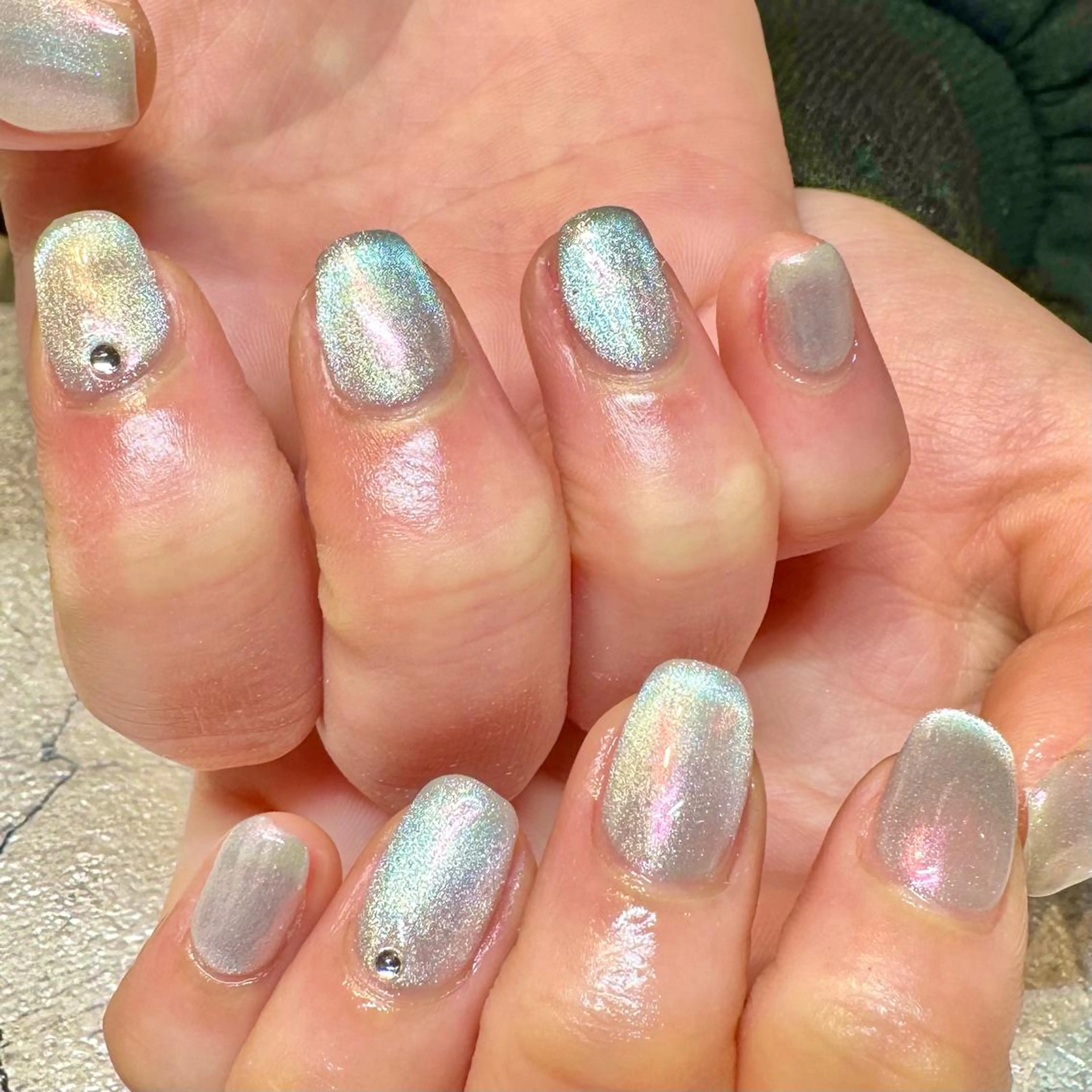 ネイル オーロラネイル マグネットネイル ストーンネイル ハンドネイル Tocowaka マエダのネイルデザイン