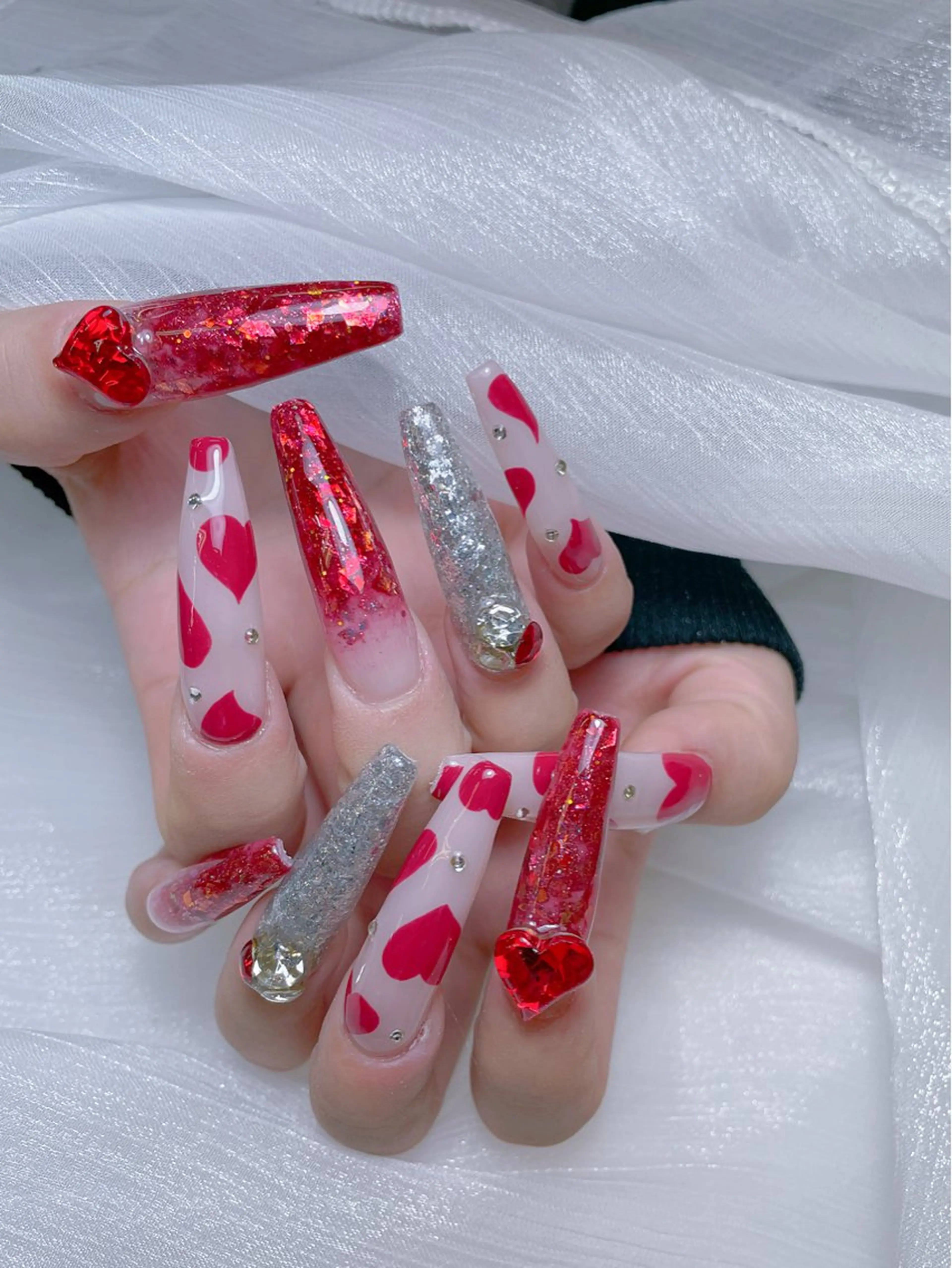 ネイル ジェルネイル ロングネイル 大理石ネイル(マーブル) スカルプネイル 春ネイル ハンドネイル NailPrincess所属・princess スカルプ専門店のネイルデザイン