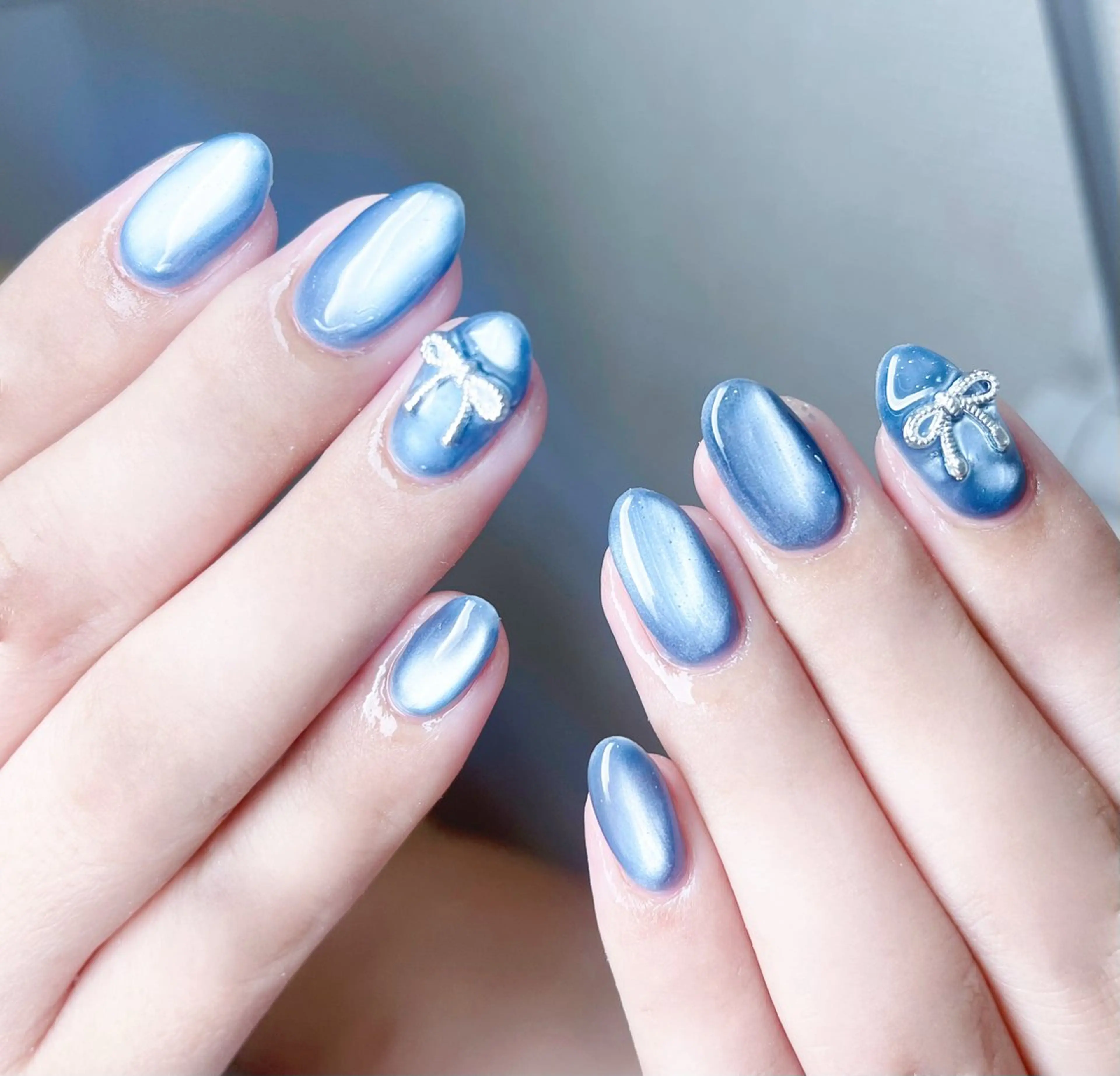 ネイル フットネイル フレンチネイル グラデーション キラキラネイル マグネットネイル Lina nail Lina nailのネイルデザイン